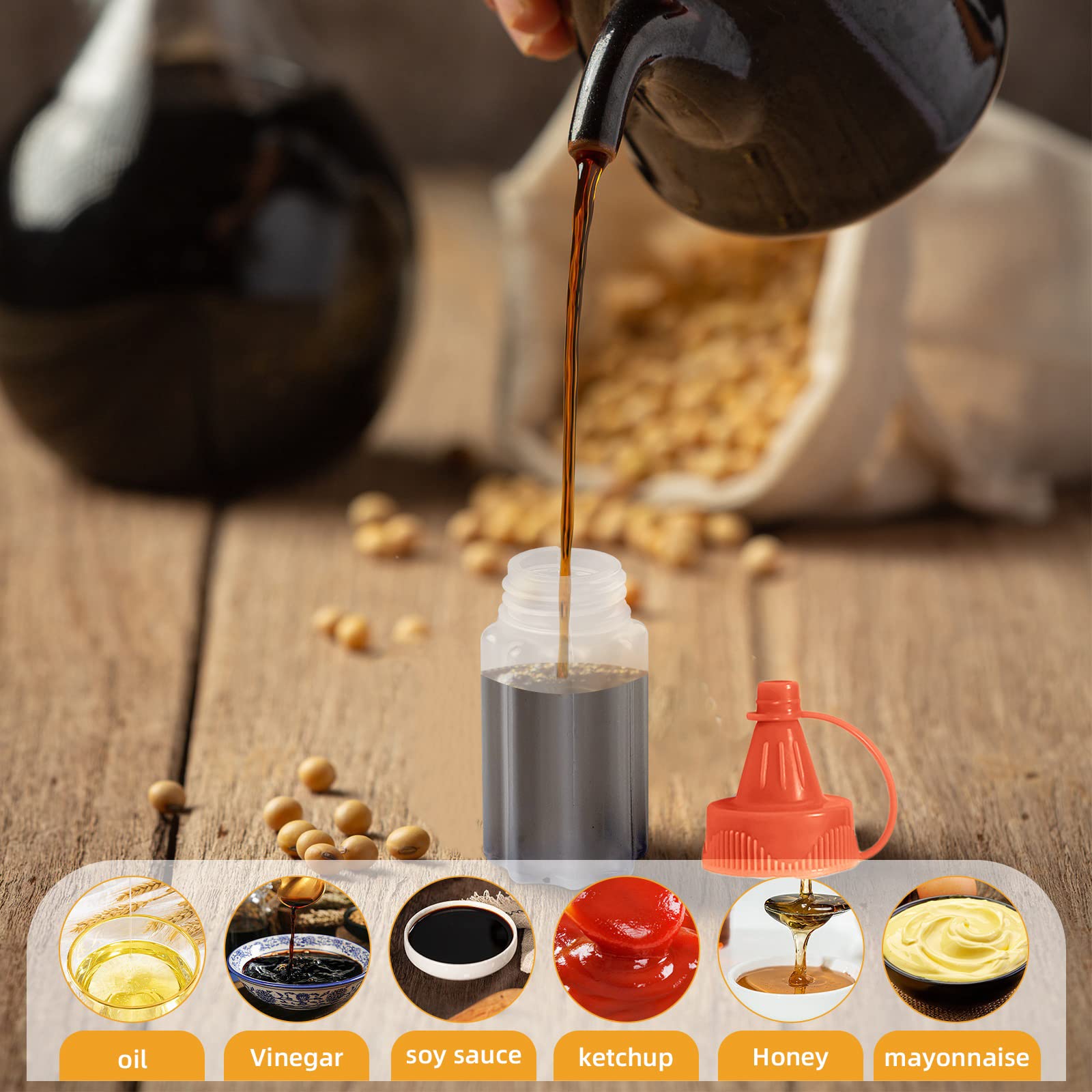 Wxoieod 4 Pieces Mini Condiment Bottles, 30Ml Samll Ketchup And Mustard Bottle, Tiny Condiment Squeeze Bottles For Lunch Box Acc