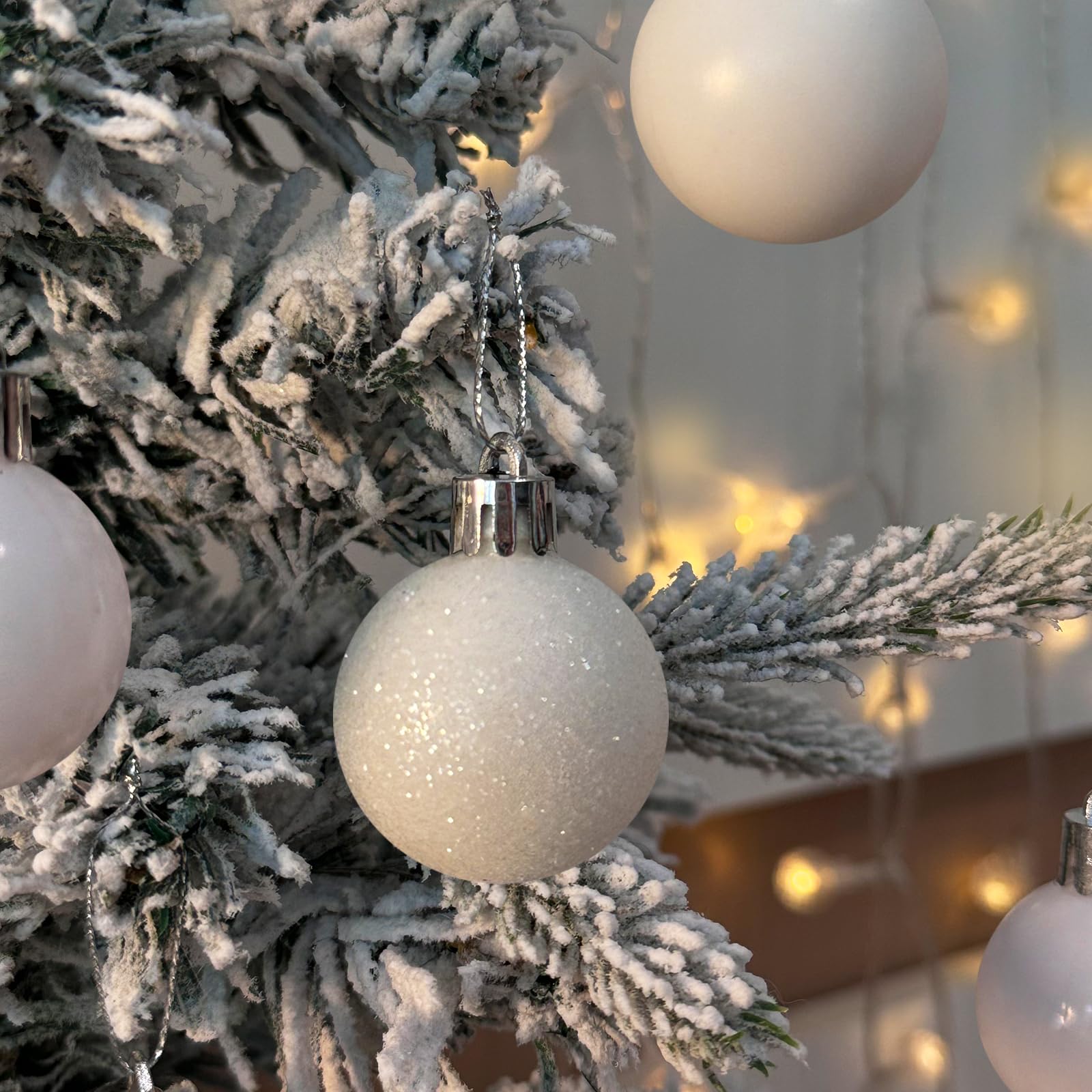 Emopeak 24Pcs Mini Christmas Balls Ornaments for Xmas Tree - 1.57 Inch Small Shatterproof Christmas Tree Decorations Hanging Bal