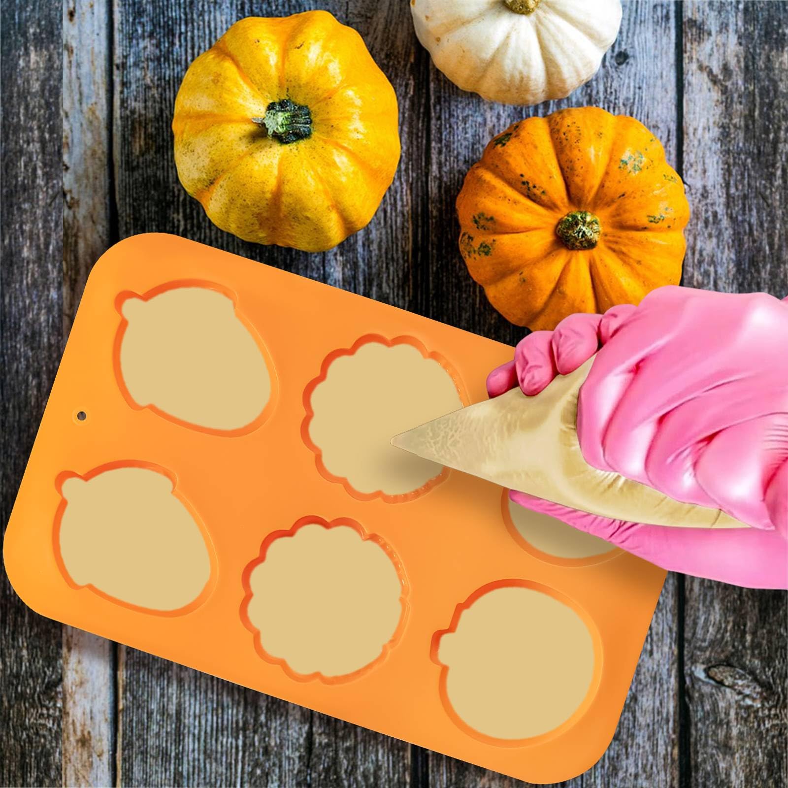 Turkey Pumpkin Cake Molds, 3 Pack Fall Molds Silicone Turkey Mould For Thanksgiving Mini Cake Muffin Baking, Halloween Cupcake P