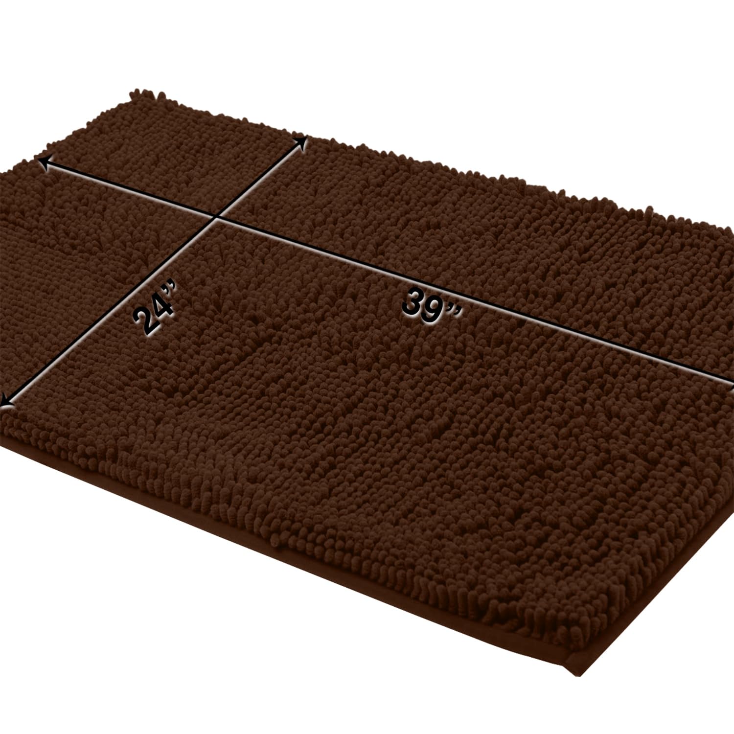 Luxurux Bath Mat-Extra-Soft Plush Bath Shower Bathroom Rug,1 Chenille Microfiber Material, Super Absorbent Shaggy Bath Rug Machi