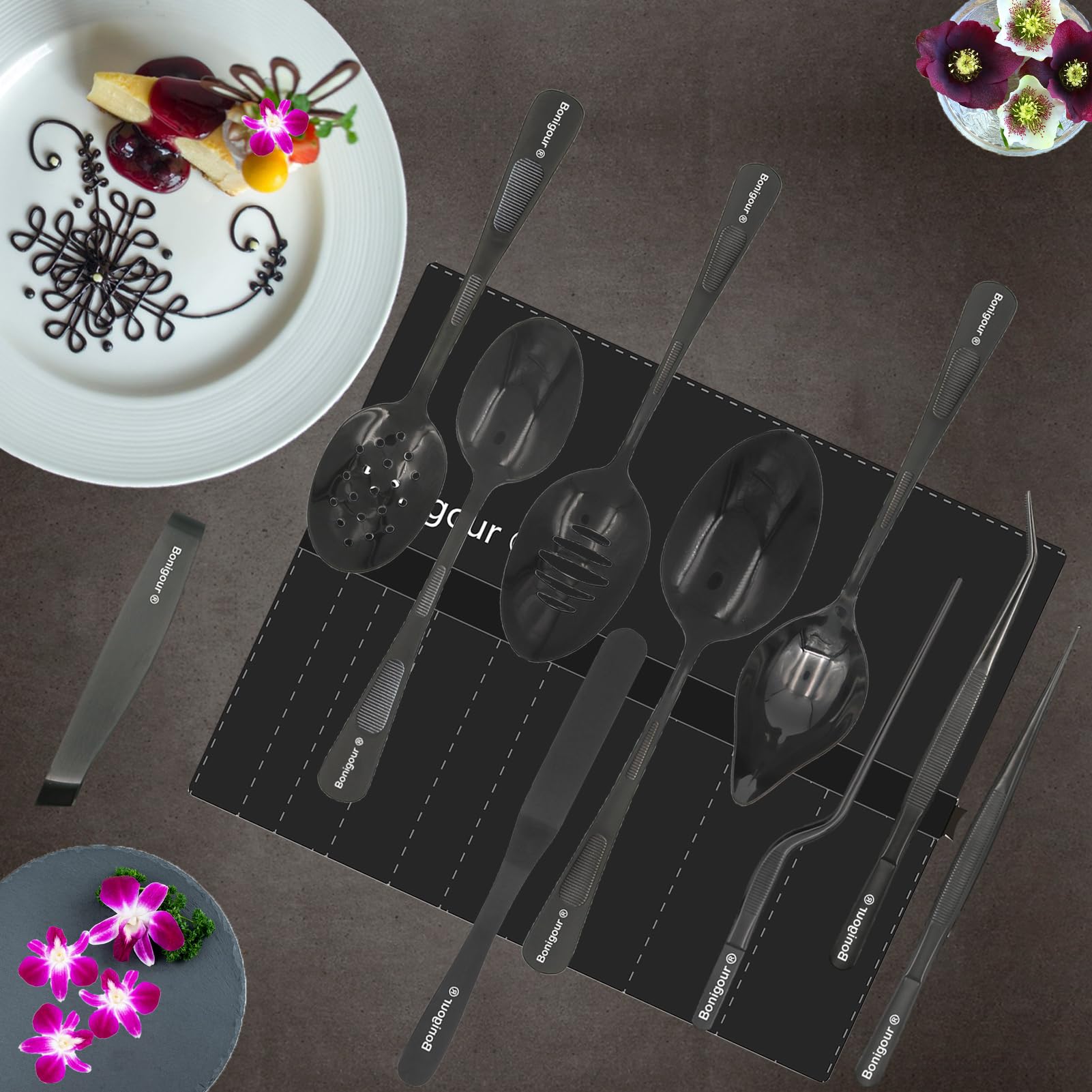 Bonigour | Plating Tools Culinary Set | 11 Piece Professional Chef Plating Tools Pro Kit | Kitchen Plating Utensils | Modernist