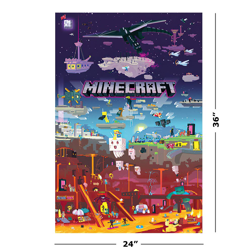 Poster Stop Online Minecraft The World Beyond - Gaming Poster/Print (City) (Size 24'' X 36'')