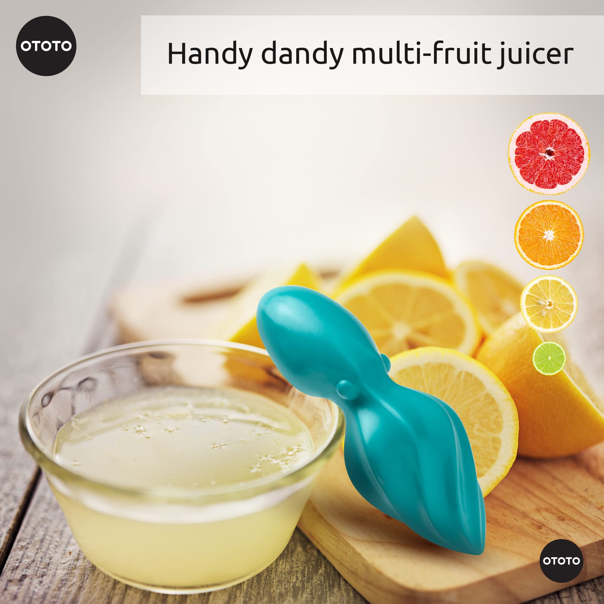 Octo Lemon Juicer Hand By Ototo - Easy To Hold Lemon Squeezer Manual For Lemon, Lime, Oranges - Bpa Free, Dishwasher Safe Citrus
