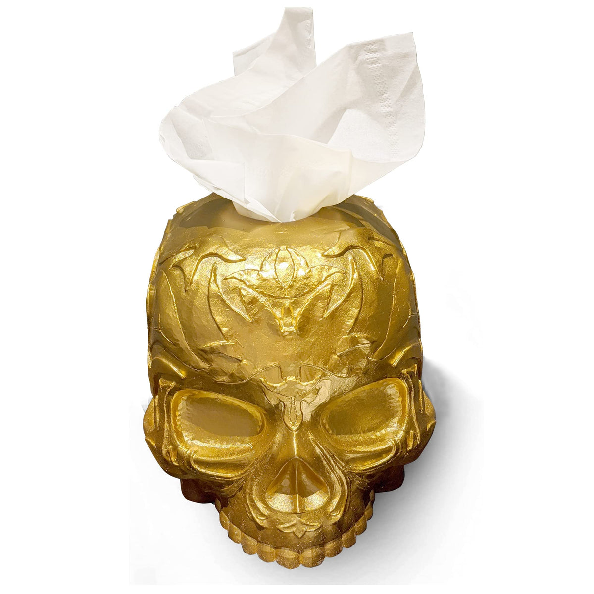 Death Decor Tissue Box Cover Skull Gothic Decor For Countertop, Vanity, Dresser, Office, Spooky Art, Tissue Holder, Dispenser, F