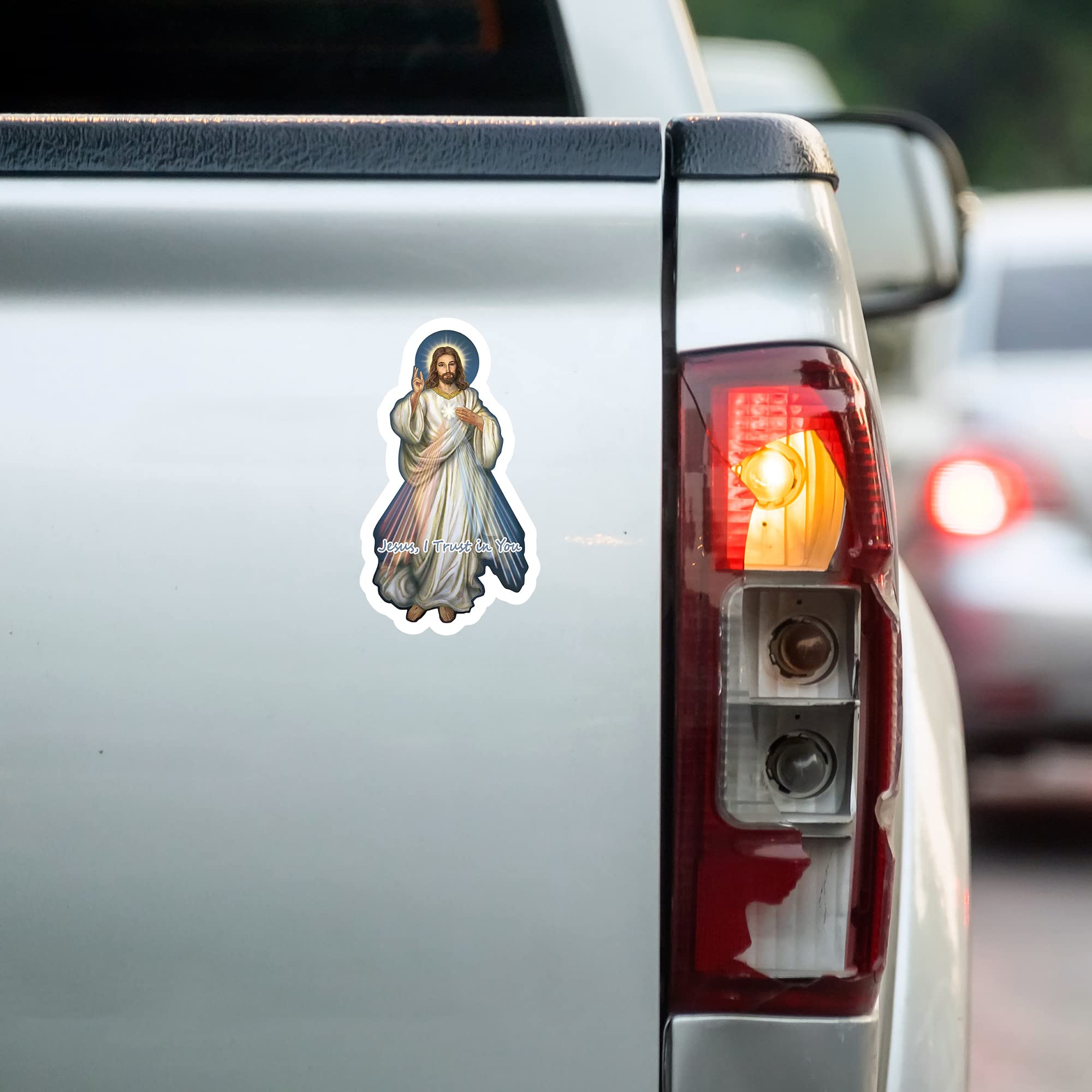 Religious Magnetic Decal For Cars, Refrigerators, And Whiteboards, Magnet For Catholic Gift Basket, 4.5 Inches (Divine Mercy)