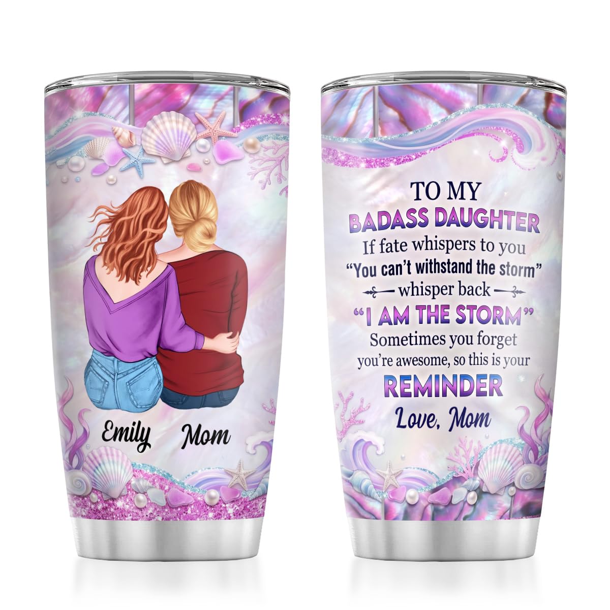 Joymade Personalized Stainless Steel Tumbler (To My Badass Daughter)