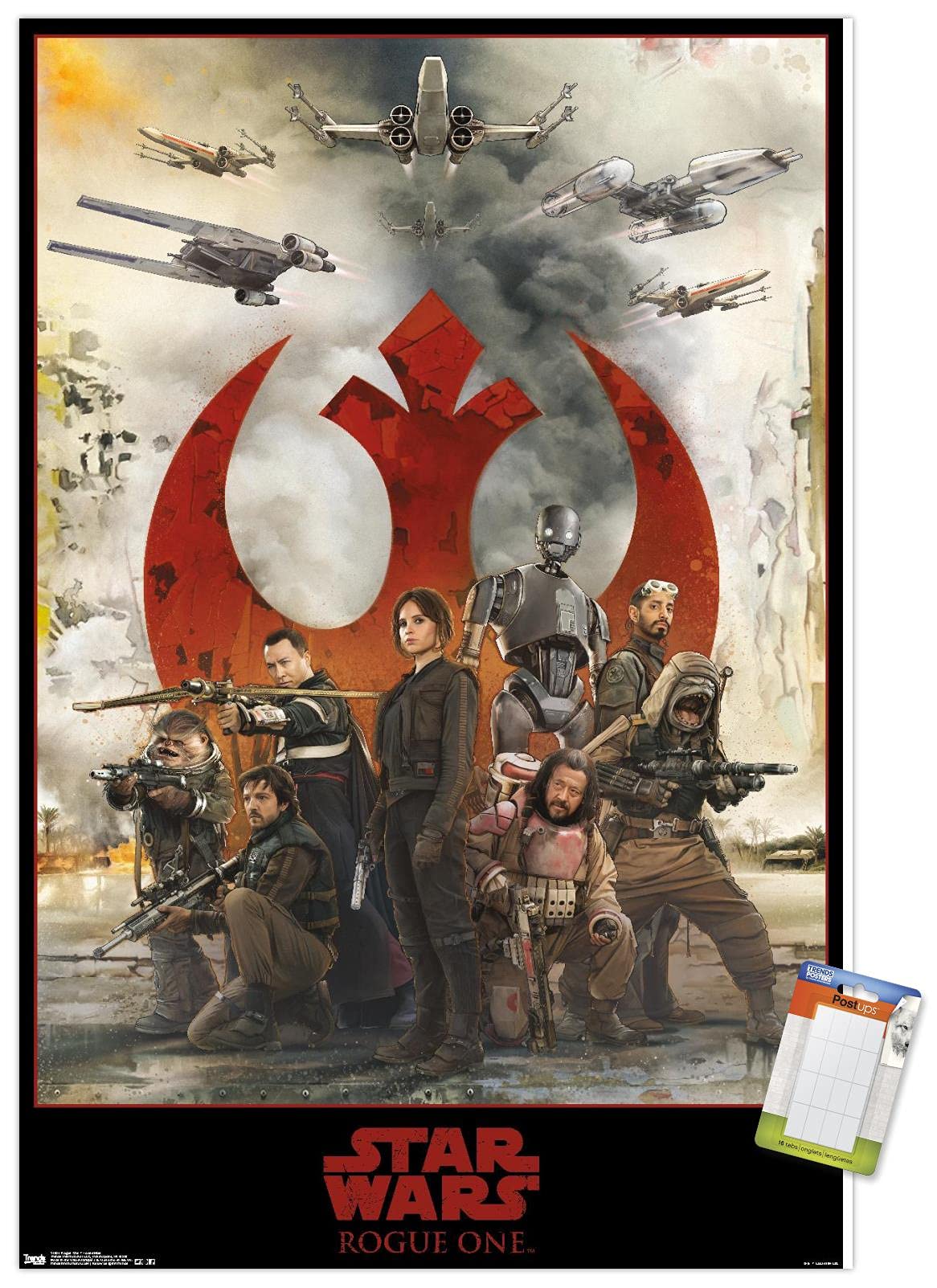 Trends International Star Wars: Rogue One - Assemble Wall Poster, 22.375'' X 34'', Premium Poster & Mount Bundle