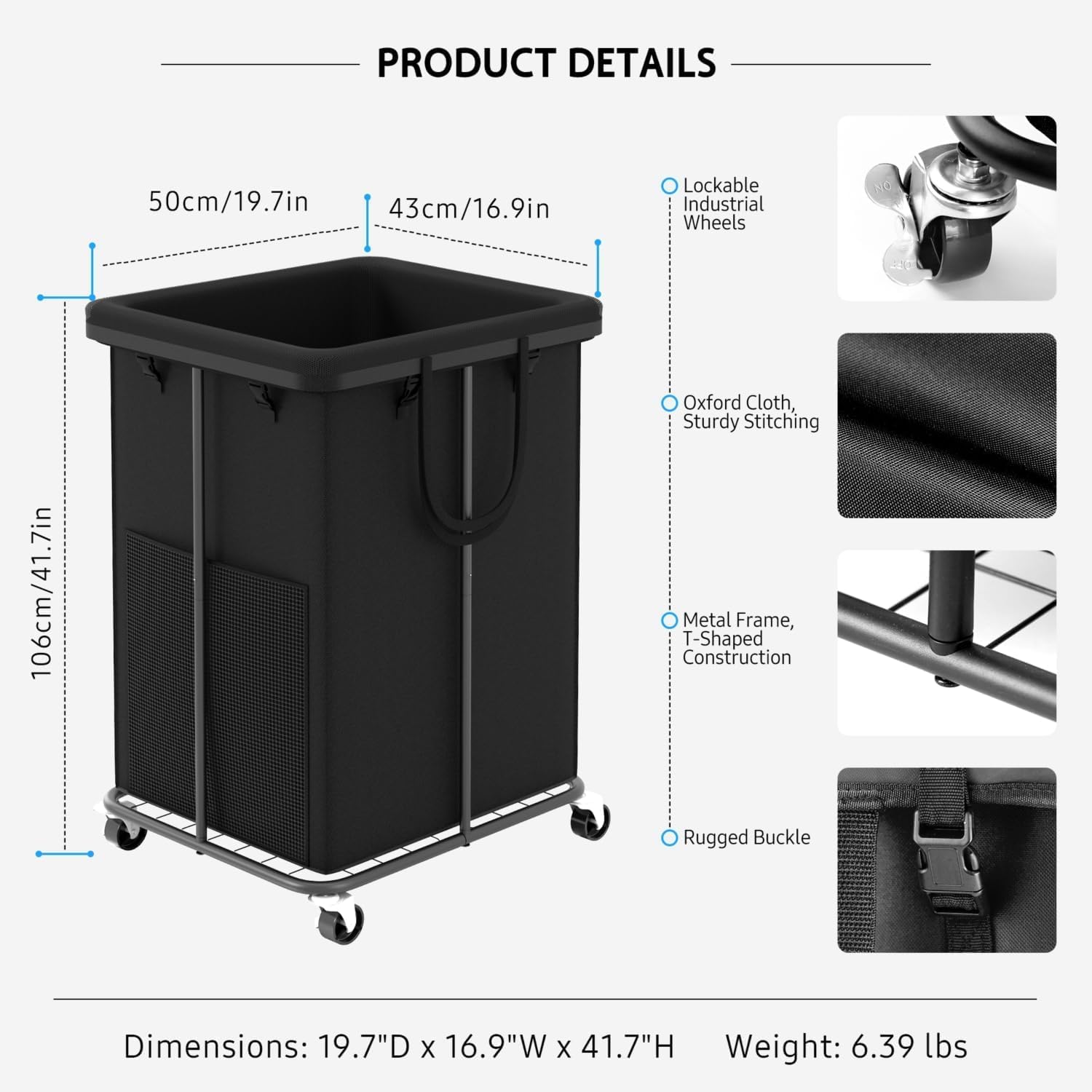 Ykdirect 150L Large Laundry Hampers Basket With Removable Washing Bag, Oxford Fabric Laundry Hamper Clothes Hampers, Metal Frame