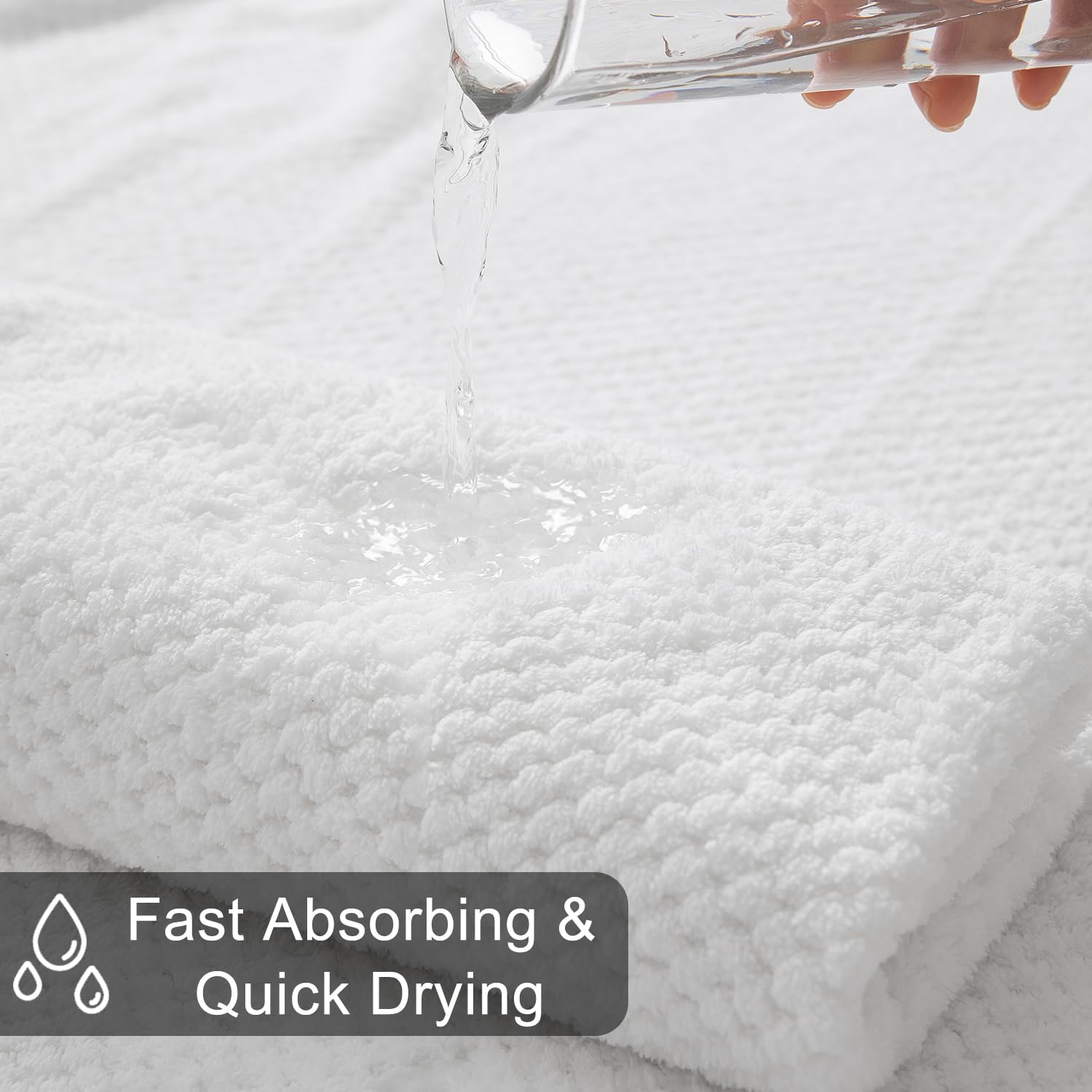 8-Piece White Bath Towels Set,2 Oversized Large Bath Towels Sheet,2 Hand Towels And 4 Washcloths - 600 Gsm Soft Luxury Towel Set