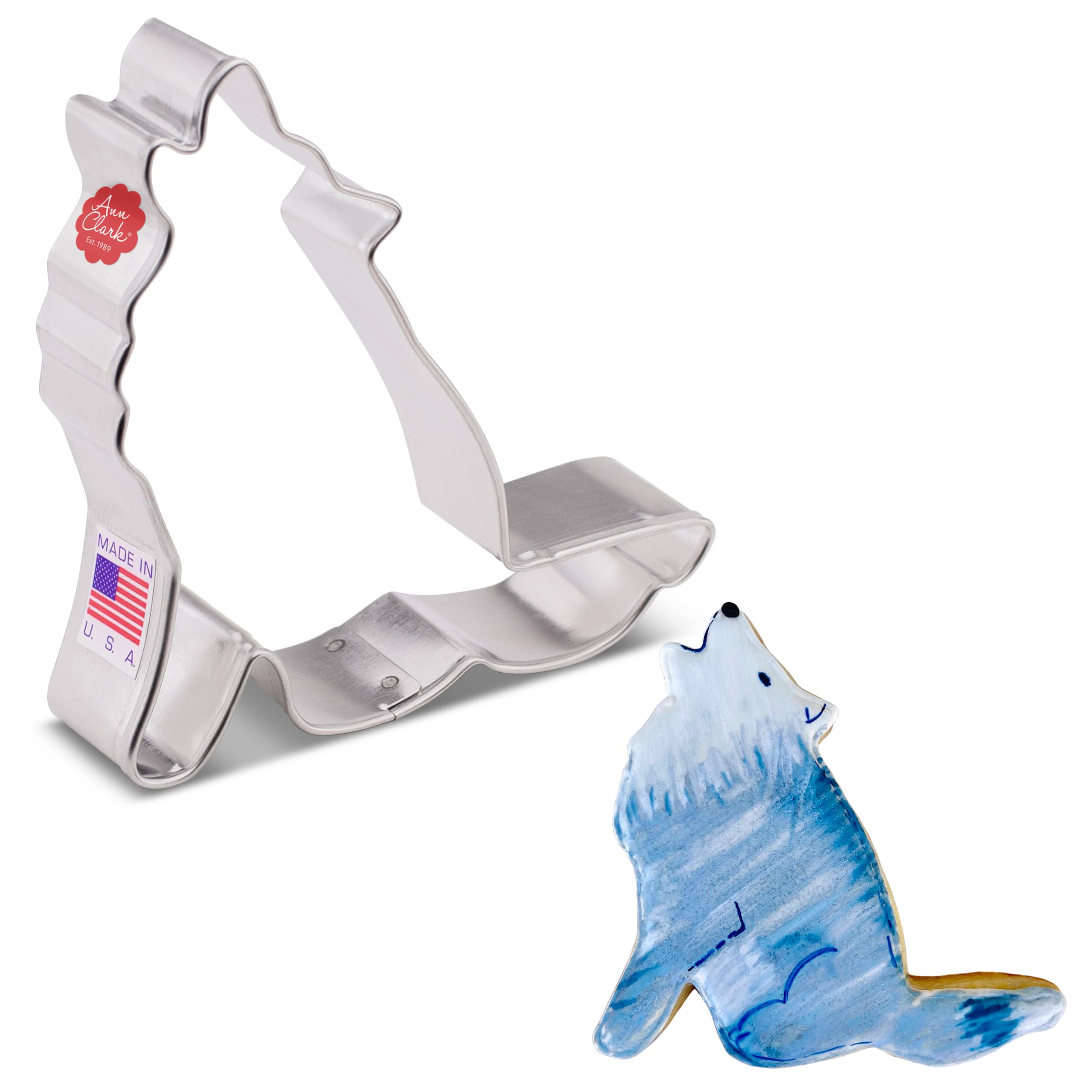 Howling Wolf Cookie Cutter, 4'' Made In Usa By Ann Clark