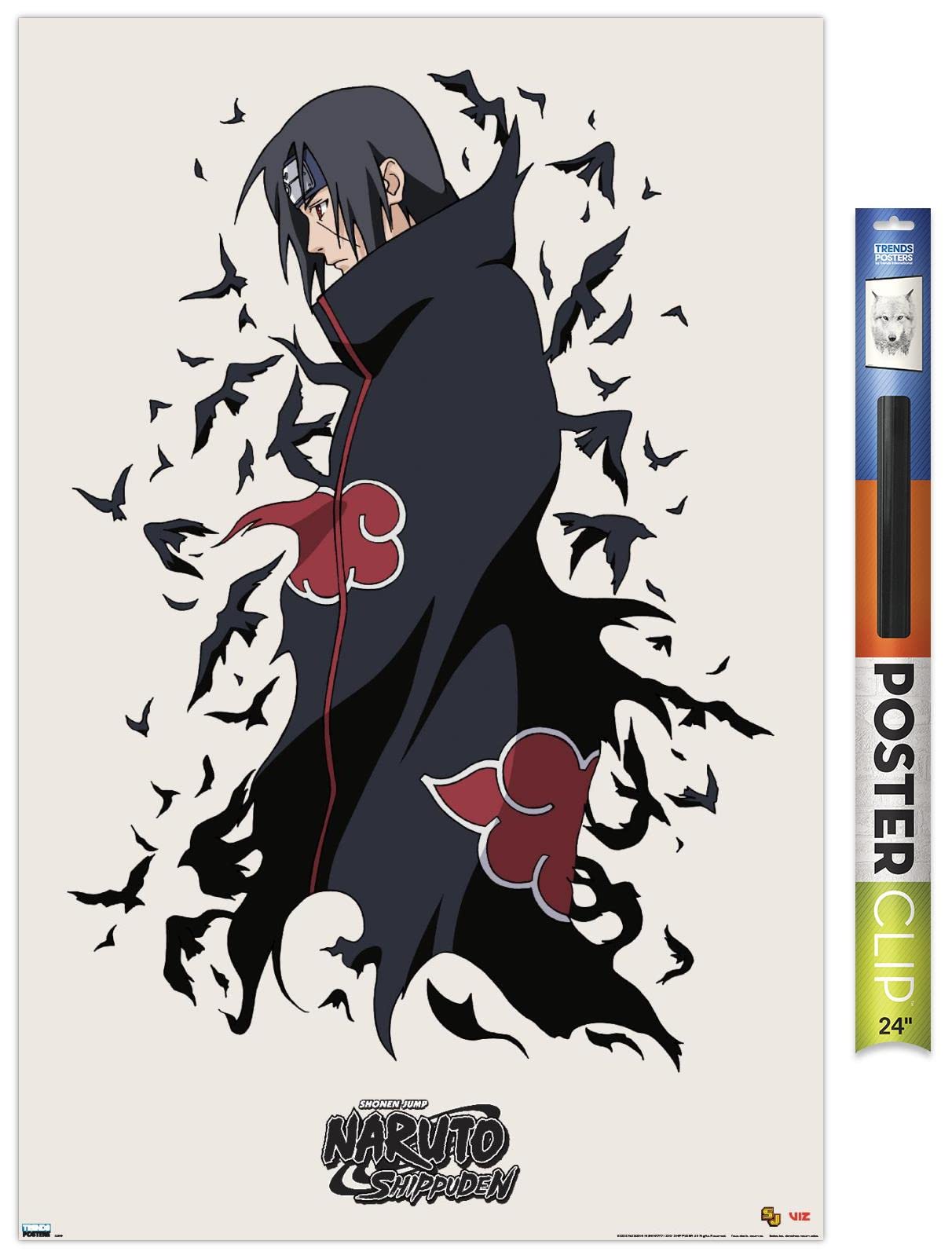 Trends International Naruto Shippuden - Itachi Wall Poster, 22.375'' X 34'', Premium Poster & Clip Bundle