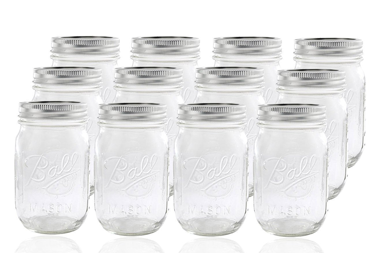 Mason Ball Jars Ball Mason, 12 Pack, Clear