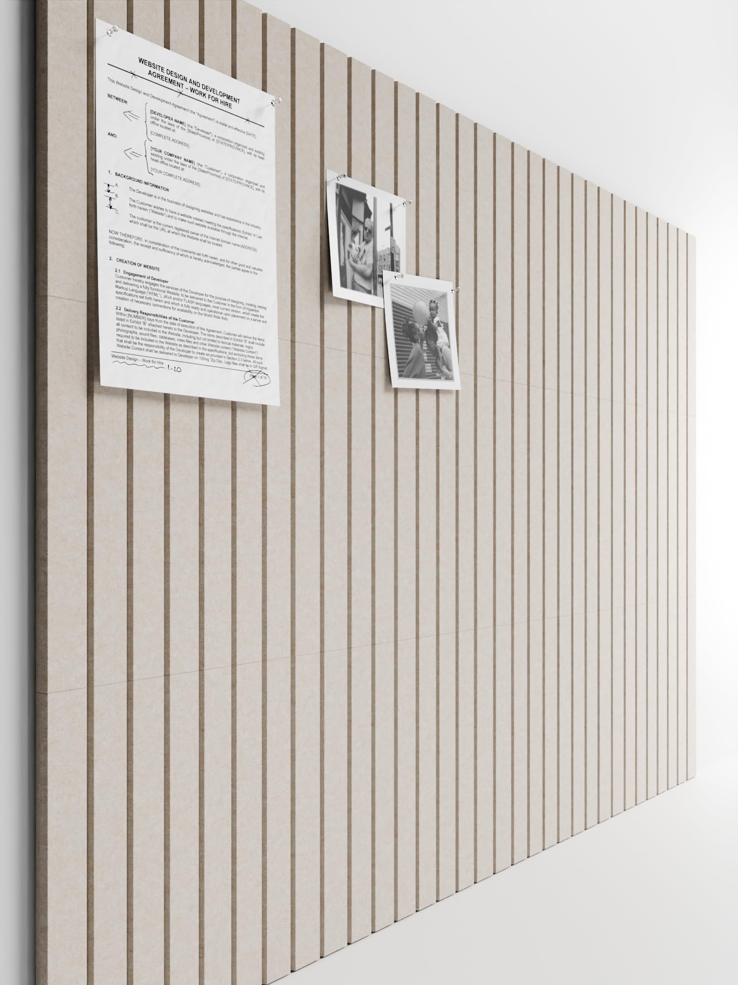 Bumusty Large Cork Board Alternative-47 x35 Felt Bulletin Board Tiles, with 30 Pushpins, 70 Adhesive Tabs, 12-Pack Slat Wall Pan