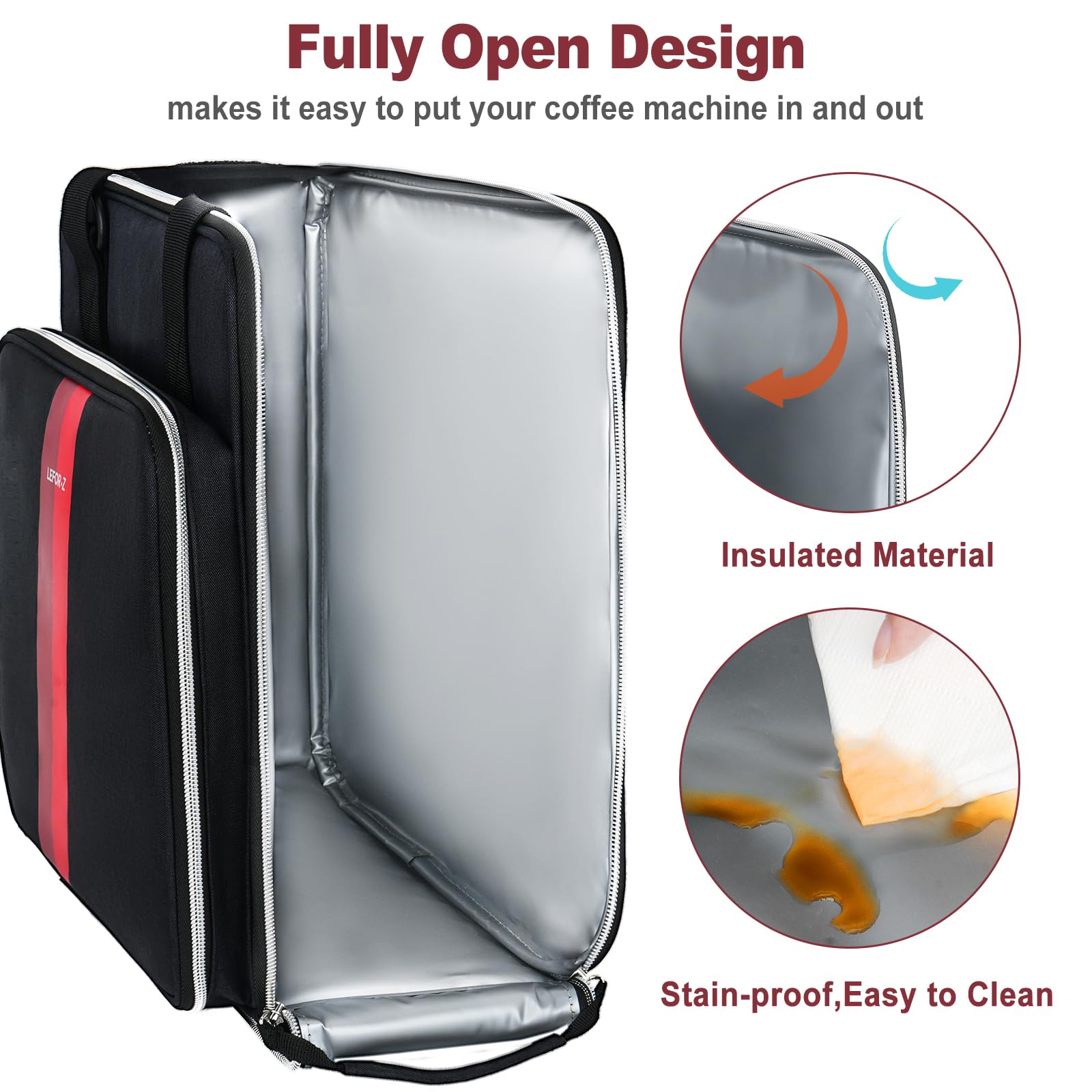 Leforz Coffee Maker Travel Bag Compatible With Keurig K-Mini,Single Serve Coffee Brewer Carrying Case Compatible For K-Mini Plus