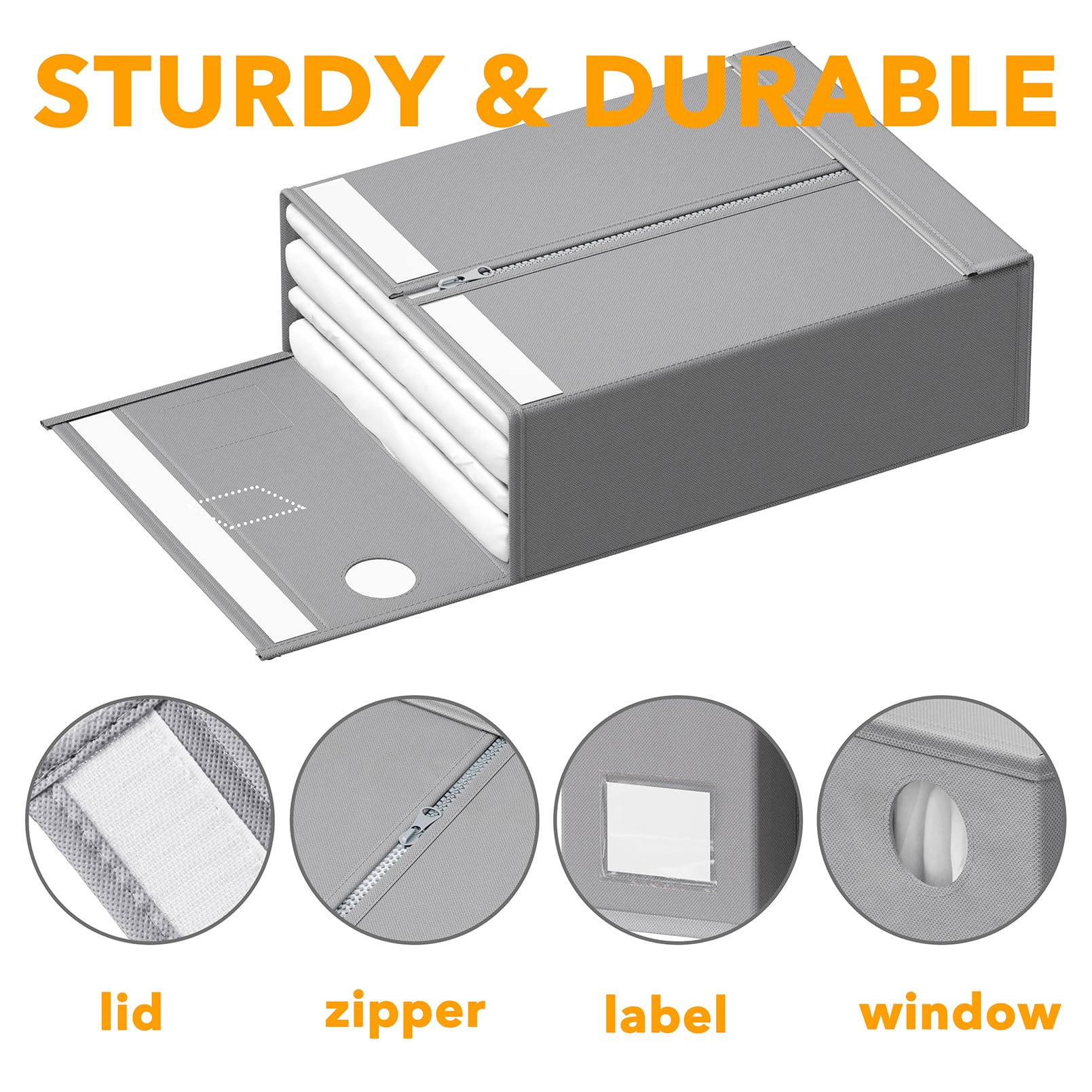 SpaceAid 3 Pack Bed Sheet Organizers and Storage, Foldable Sheet Organizer for Linen Closet, Sheets Set Folder Keeper with Windo