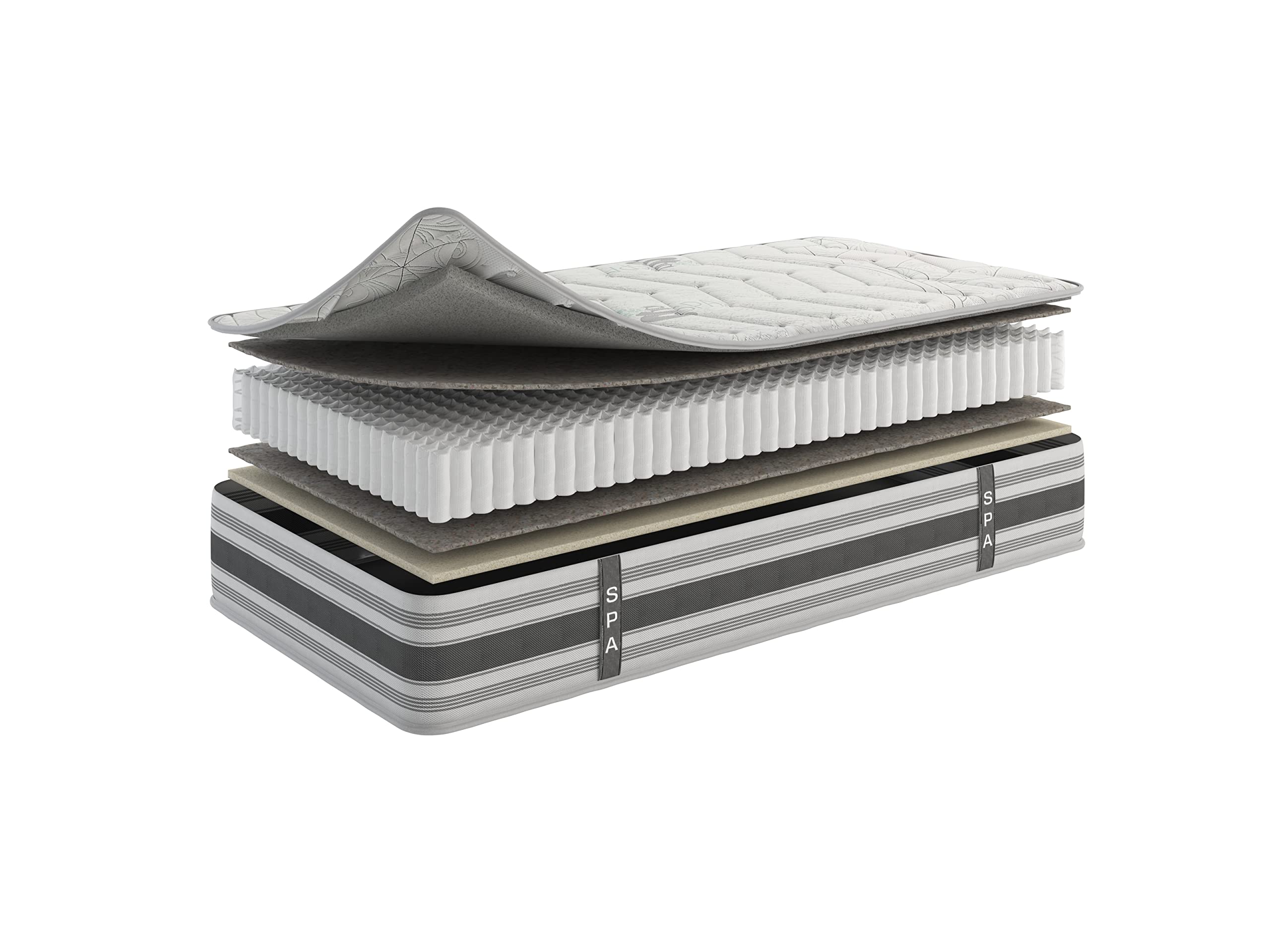 Ottomanson 12'' Twin Mattress In A Box Made In Usa, Firm Mattress, Hybrid Mattress Cool Improved Airflow With Edge To Edge Pocke