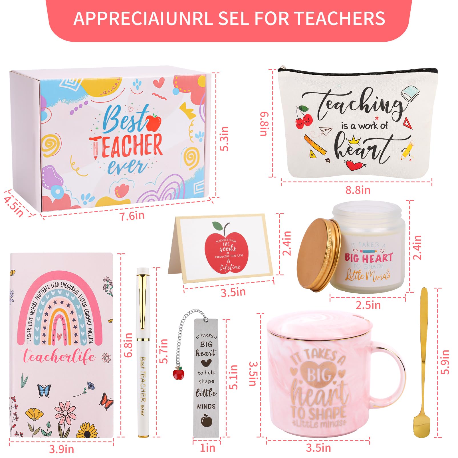 DHQH Teacher Appreciation Gift Sets from Student Teacher Gifts Basket for Women Unique Funny Christmas/Retirement/Birthday Thank