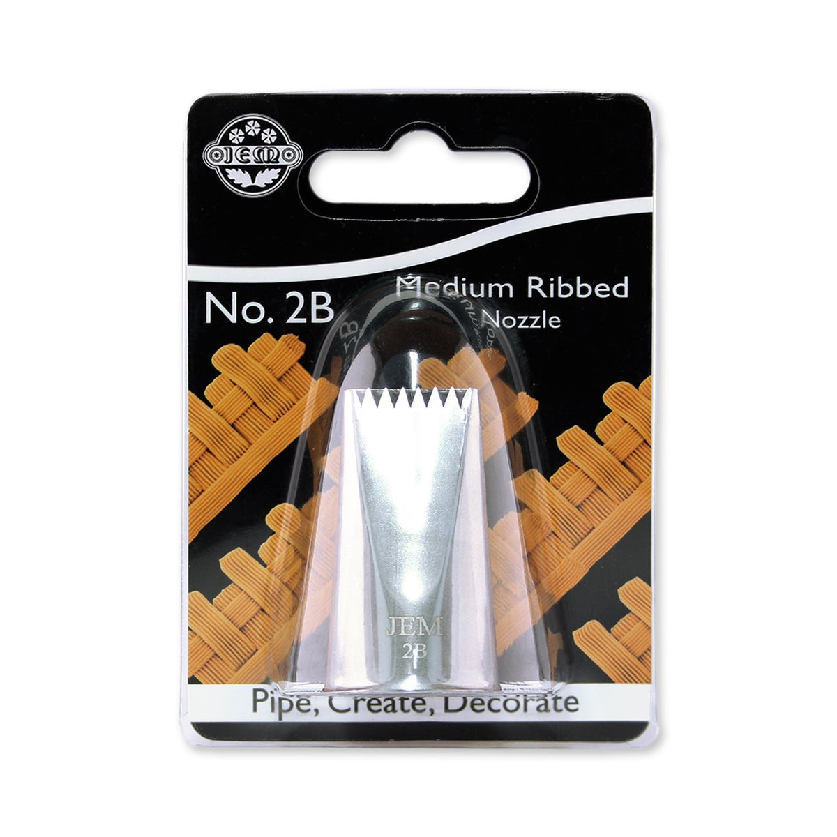 Jem Enterprises Medium Plain/Ribbed Basketweave Piping Nozzle #2B
