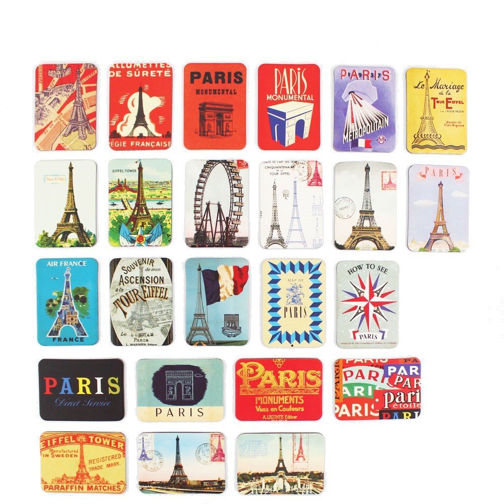 Refrigerator Magnets Set Of 24 Paris Eiffel Tower Souvenirs Magnetic Fridge Magnet Home Decoration Accessories Arts Paste Crafts