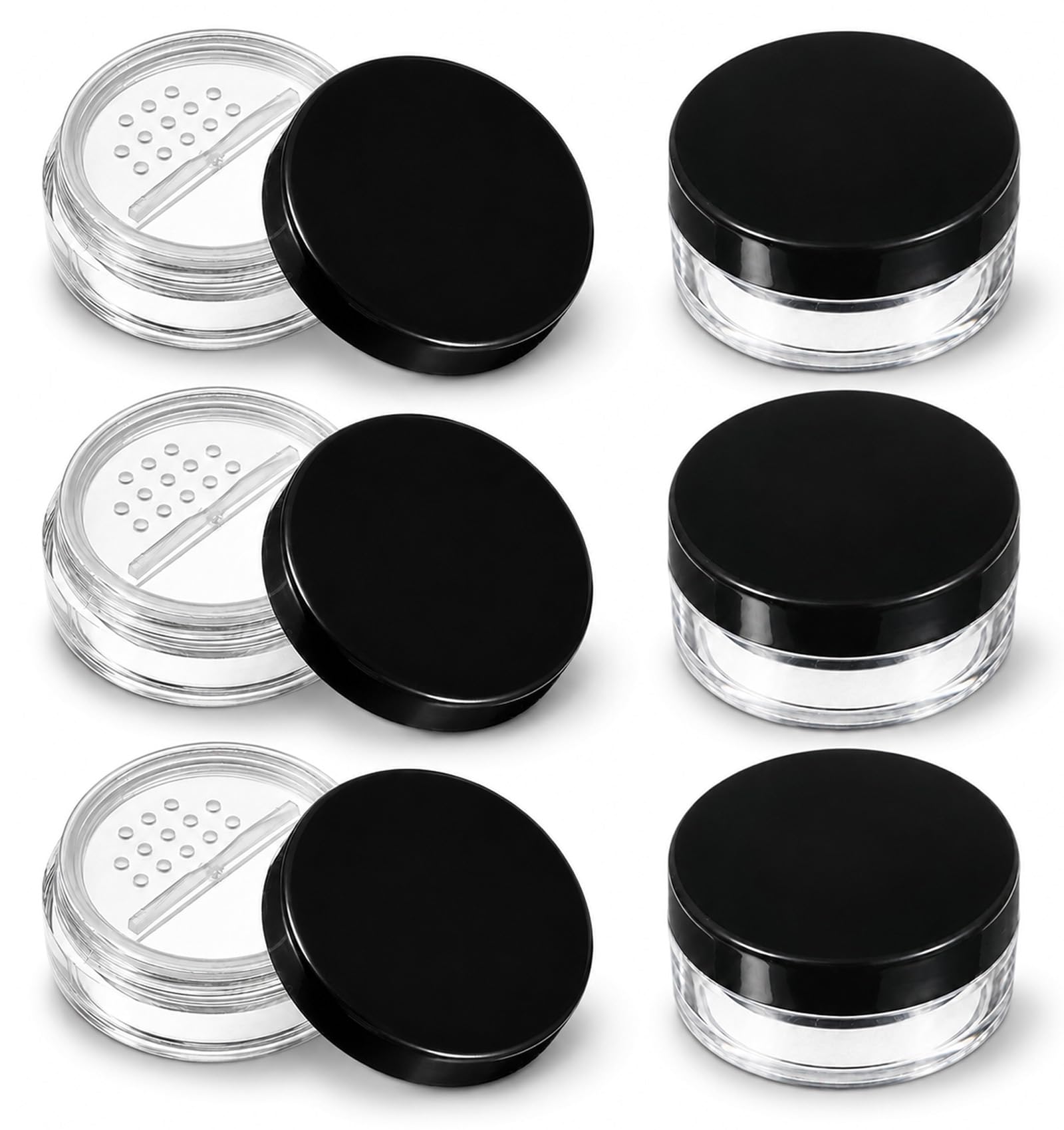 6 Pcs Loose Powder Containers, Powder Travel Container, 10ml/0.34oz