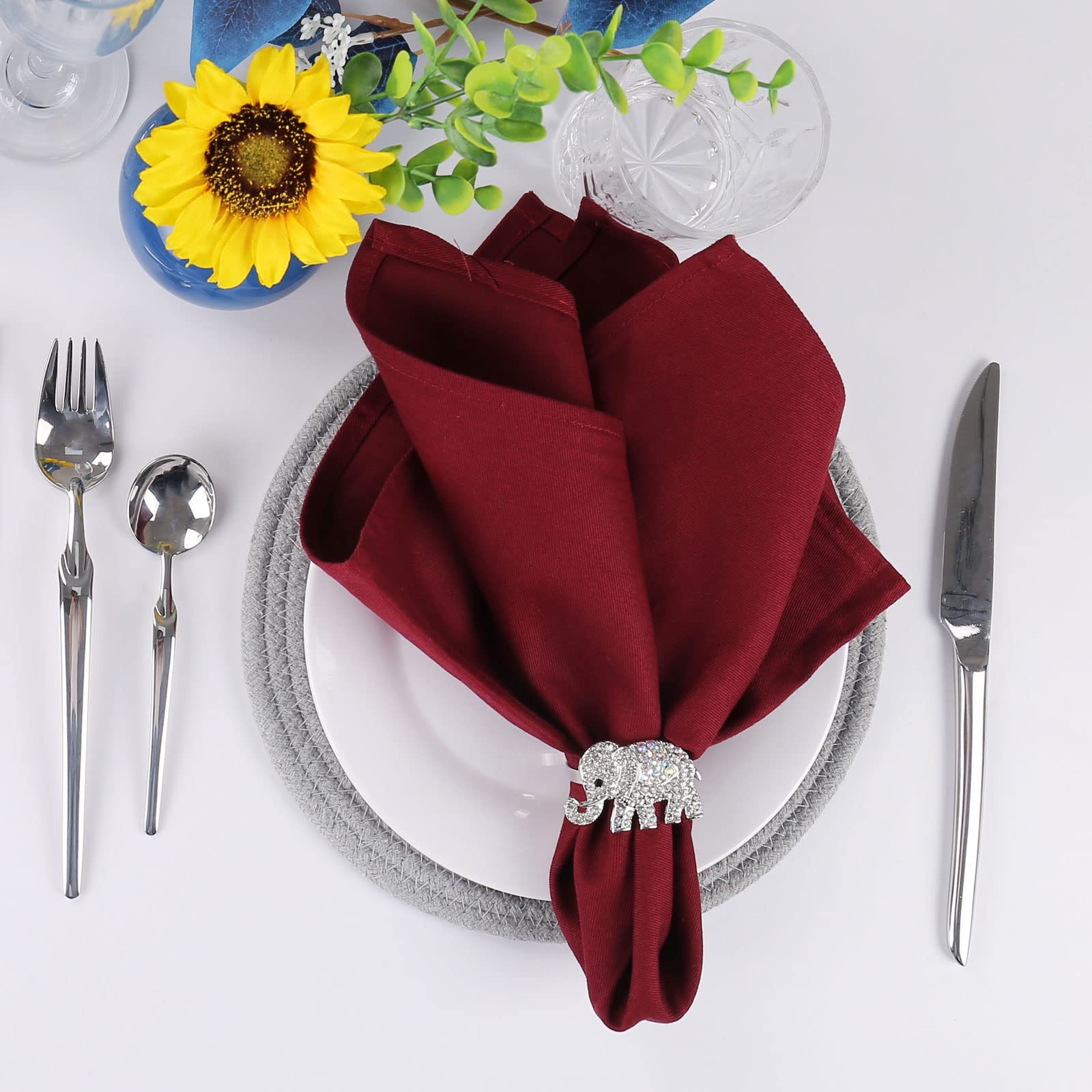 Getfitsoo Christmas Napkin Rings Set Of 4, Thanksgiving Napkin Rings Bells Napkin Rings With Green And Red Bell For Christmas Ta