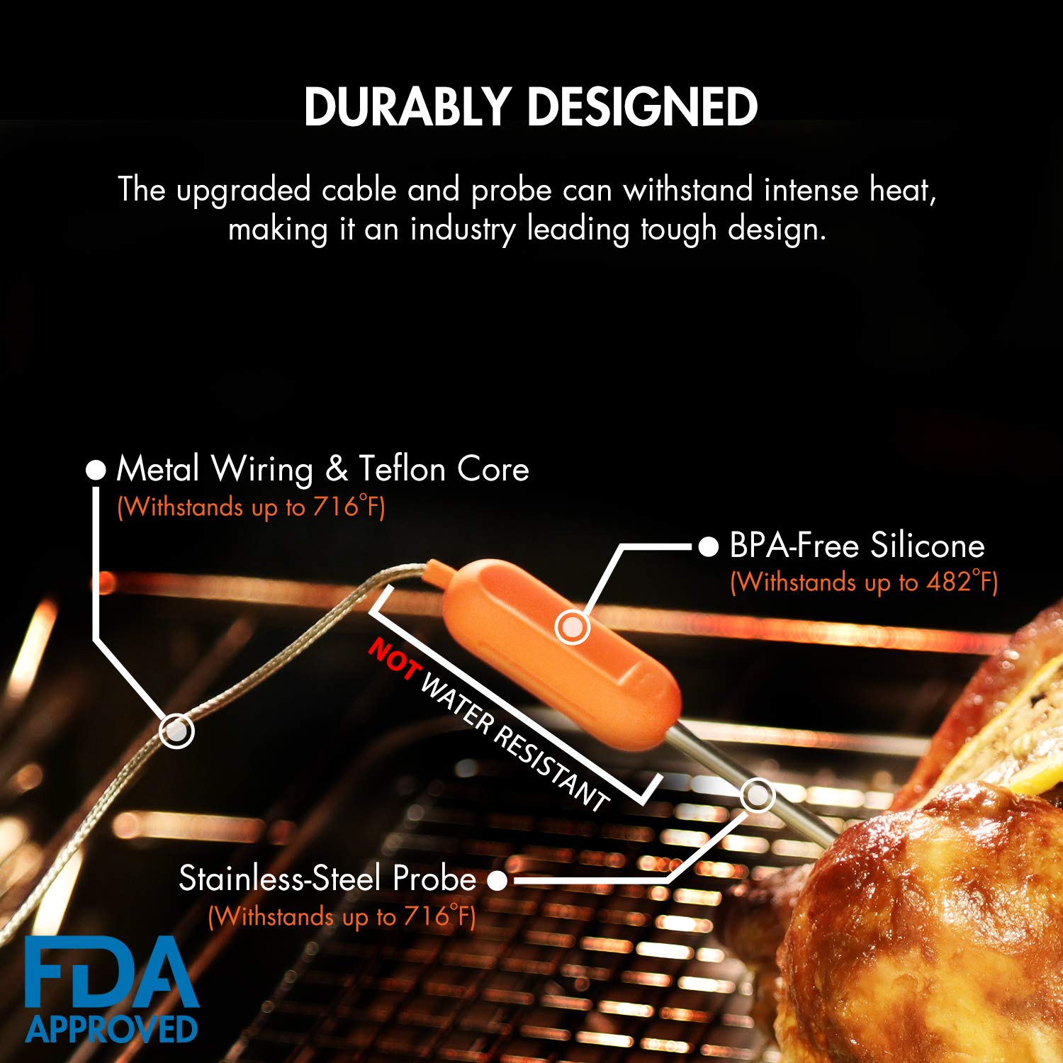 Tenergy Stainless Steel Probe For Solis Smart Food Thermometer - 2 Pack