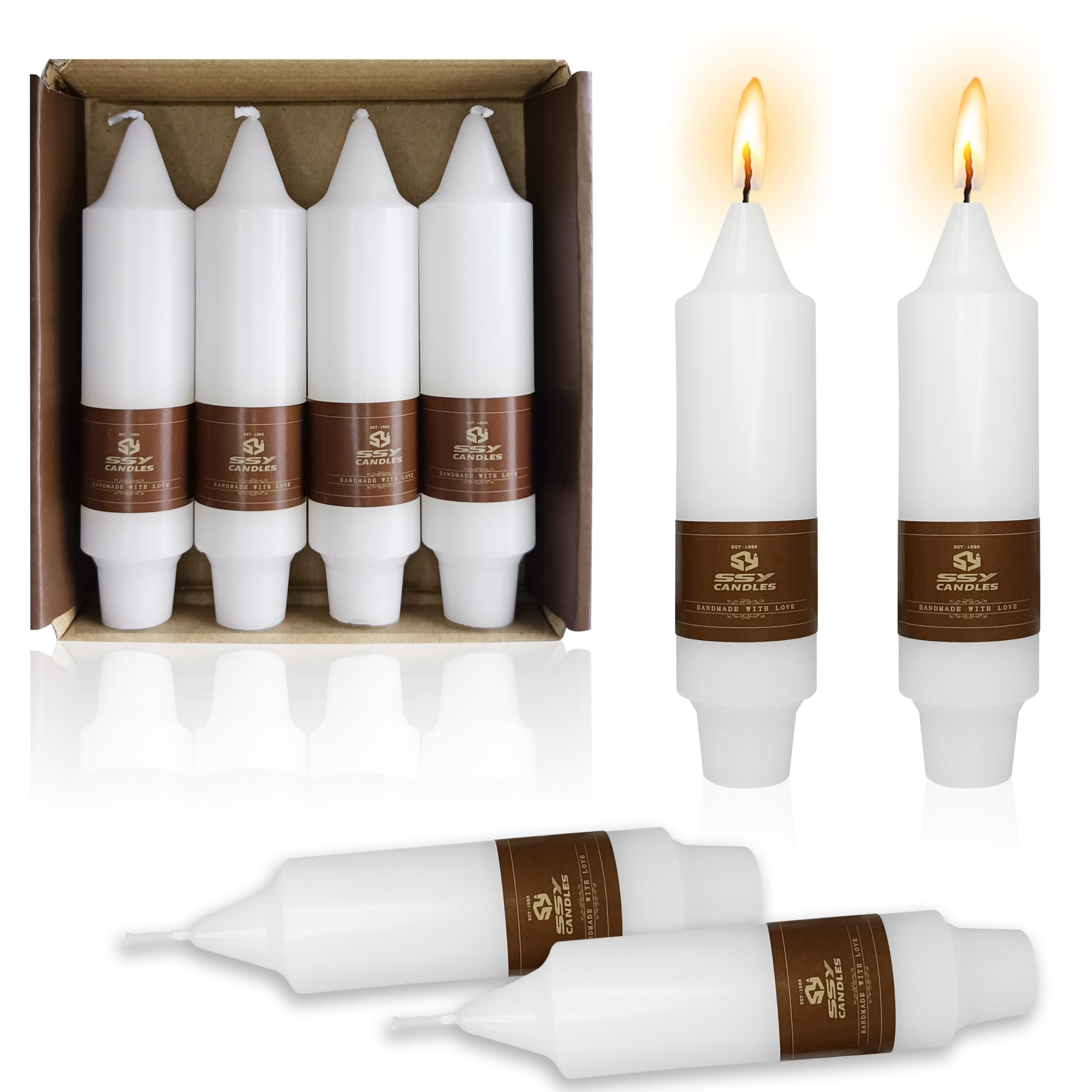 5 Inch Taper Candles Candle Sticks Unscented Handmade,Set of 4 Smokeless Candles Dinner Table Candles for Wedding Home Decor Val