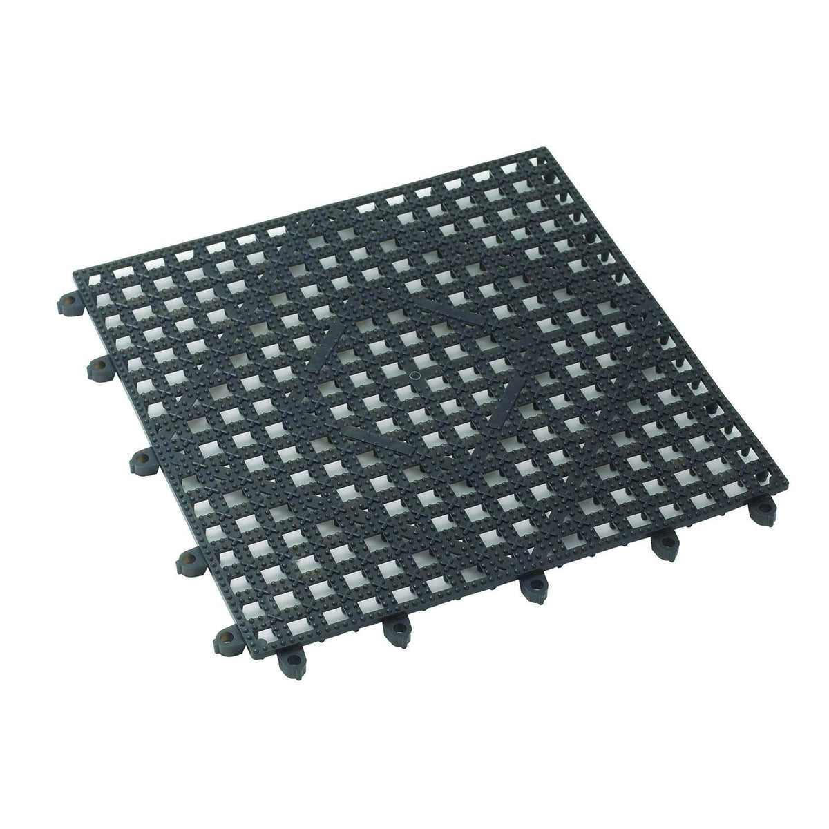 Winco Interlocking Bar Mat, 12 By 12-Inch, Dark Smoke,Black,Medium
