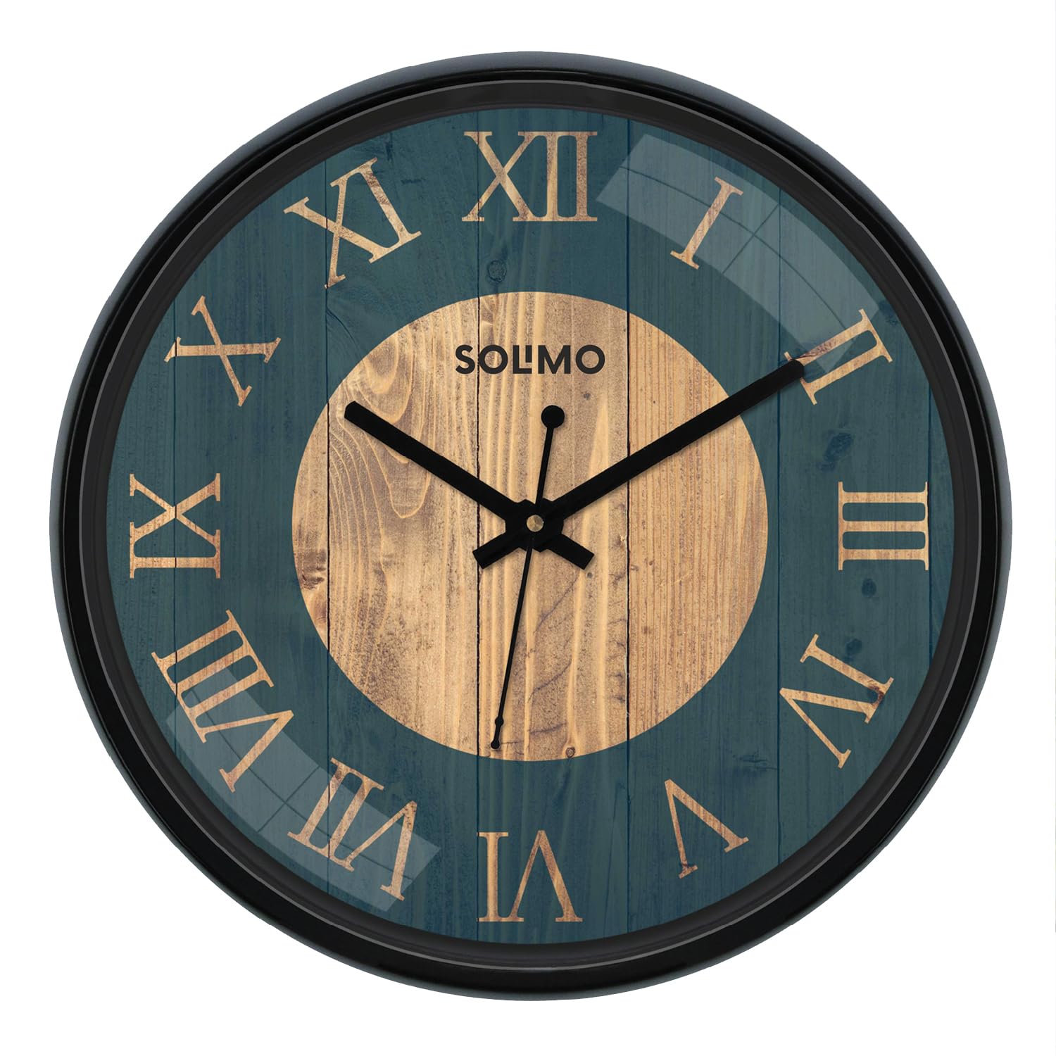 Amazon Brand - Solimo 12-Inch Plastic Wall Clock (Black Frame)