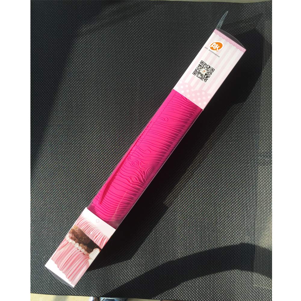 Ak Art Kitchenware Woodgrain Fondant Impression Mat Silicone Cake Lace Mold Cake Texture Mat Pink Blm-23