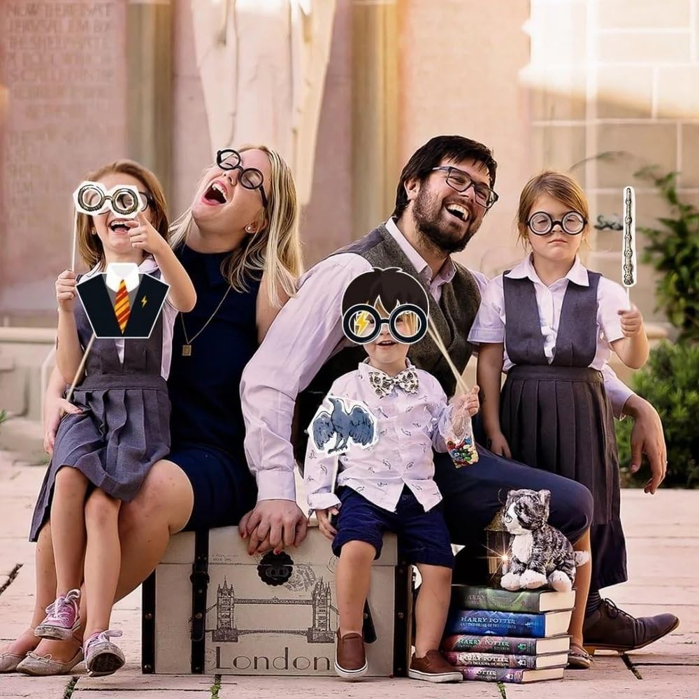 Unique Harry Potter Multicolor Photo Booth Props (8 Pc) | Perfect For Magic Themed Events & Celebrations