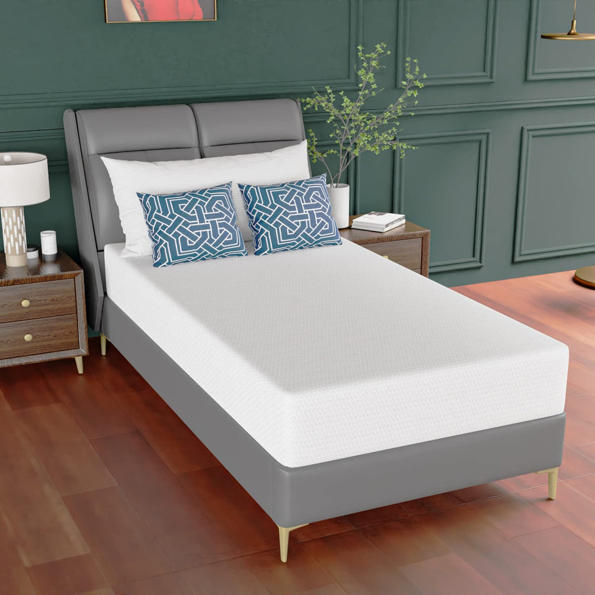 Paylesshere 10 Inch Mattress Green Tea Memory Foam Mattress Certipur-Us Certified,Removable Soft Cover,Fiberglass Free,Twin Matt