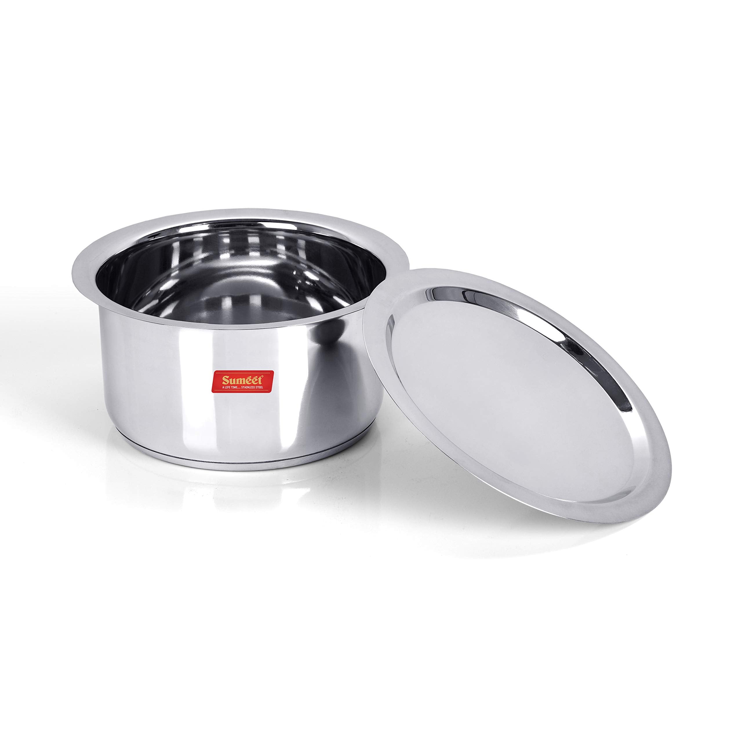 Sumeet Big Size Stainless Steel Induction Bottom (Encapsulated Bottom) Induction & Gas Stove Friendly Container/Tope/Cookware Wi