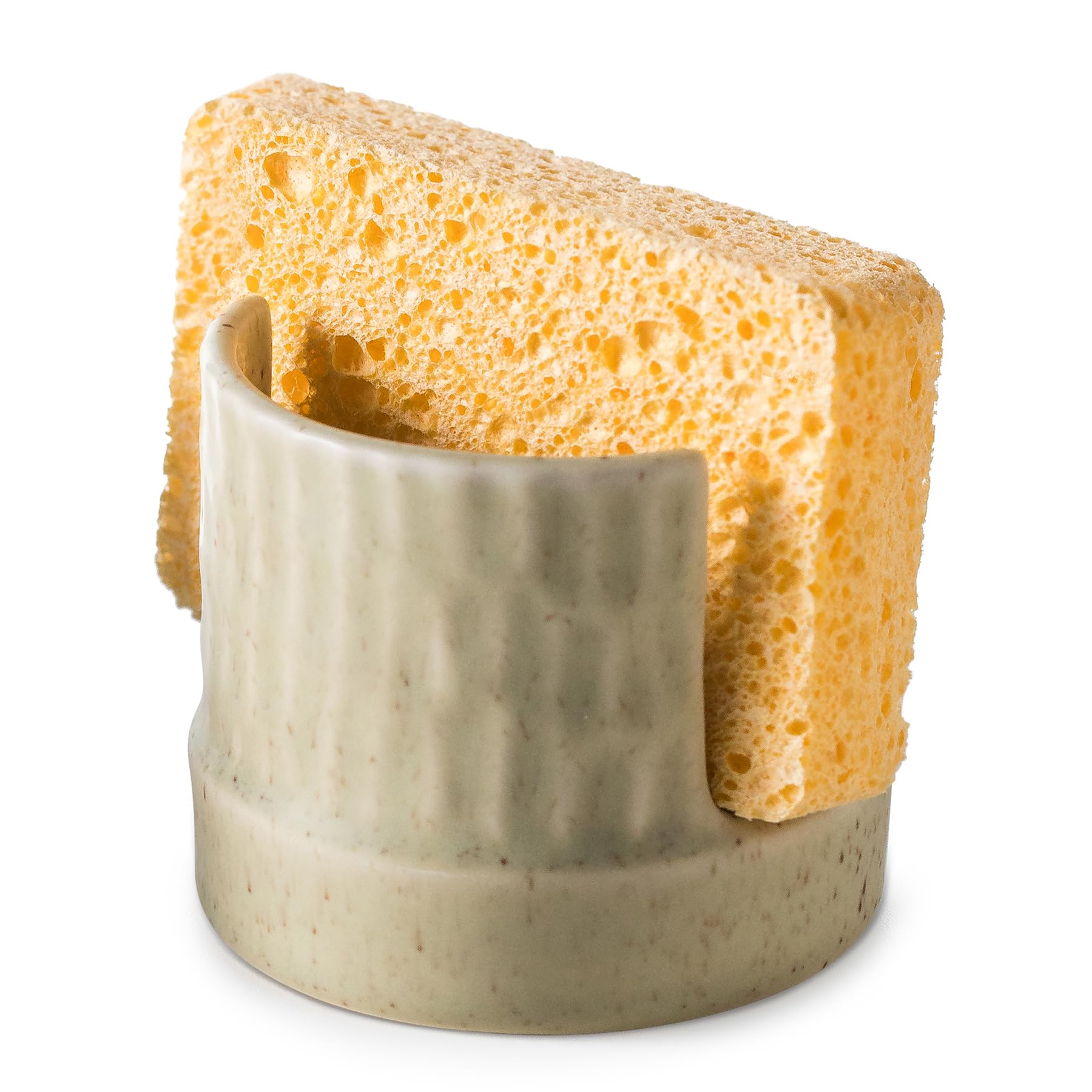 Zoeeker Kitchen Sponge Holder, Ceramics Sponge Dish Rack Sink Scrub Caddy for Scrubbers, Bathroom, Cute Kitchen Gadget Organizer