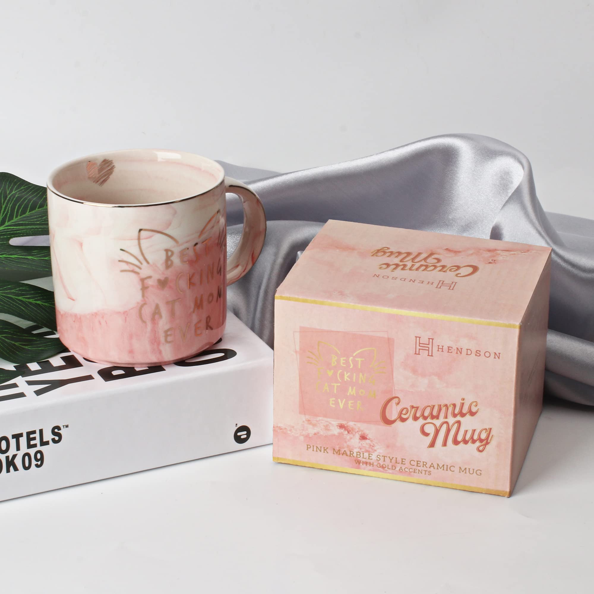 Cat Mom Gifts for Women - Crazy Cat Lady Coffee Mug Gift for Cat Lover Mom  Daughter  Sister  Aunt  Wife  Best Friends  BFF  Coworkers  Her - Best Cat Mom Ever - Pink Marble Mug  Ceramic 11.5oz Cup