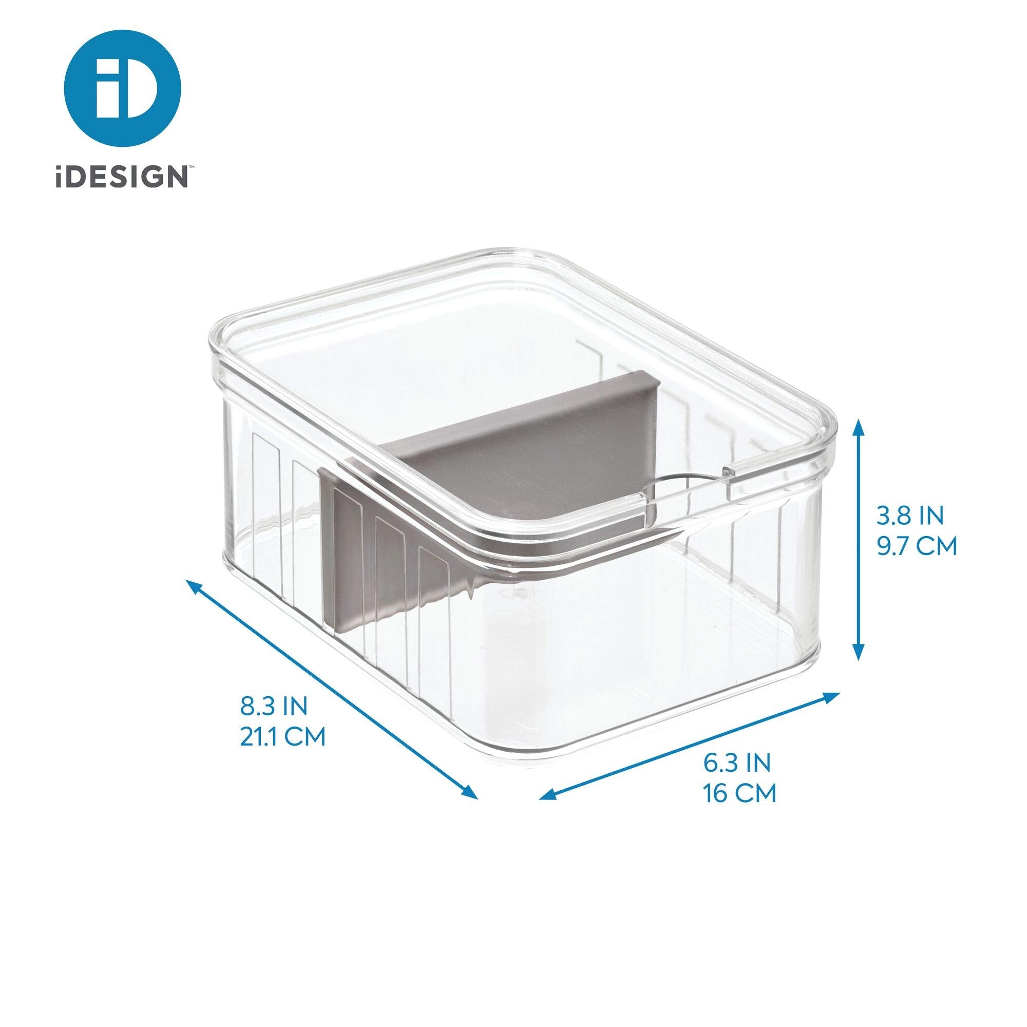 Idesign Plastic Crisp Divided Fruit And Vegetable Storage With Easy To Grip Integrated Handles Designed To Keep Food Fresh Longe