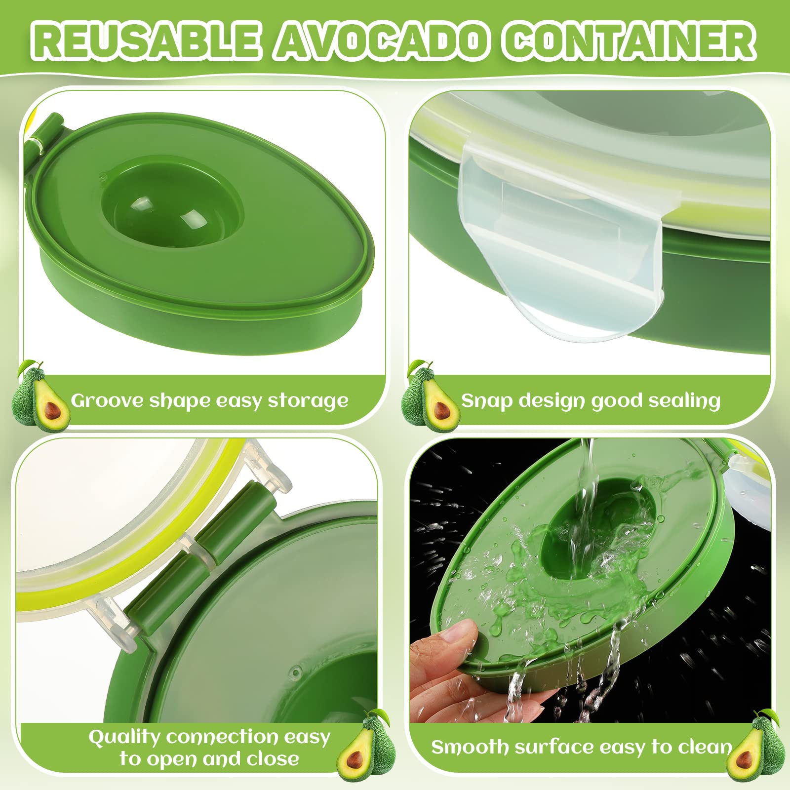 Avocado Keeper 3 Pieces Reusable Avocado Storage Container Individual Avocado Saver Avocado Pod Avocado Cover Avocado Holder Org