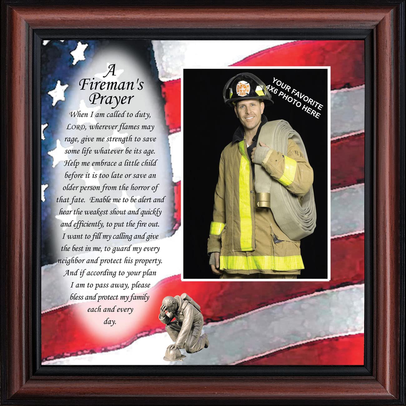 Crossroads Home D  cor Firemans Prayer Picture Frame, Firefighter Decor, Firefighter Graduation Present, 6795W