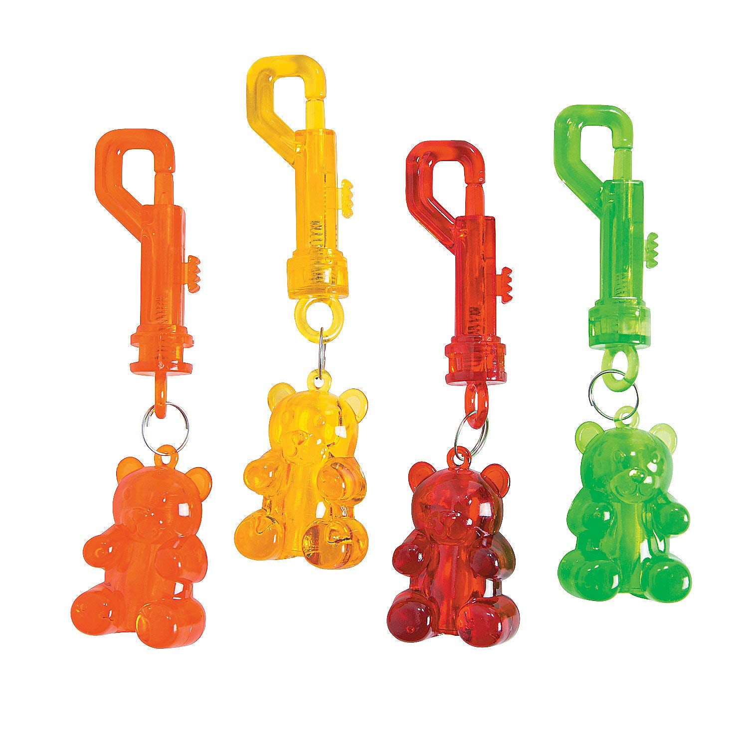 Fun Express Gummy Bear Shaped Key Chain Clips  Set of 12  Party Favor and Apparel Accessories Multi