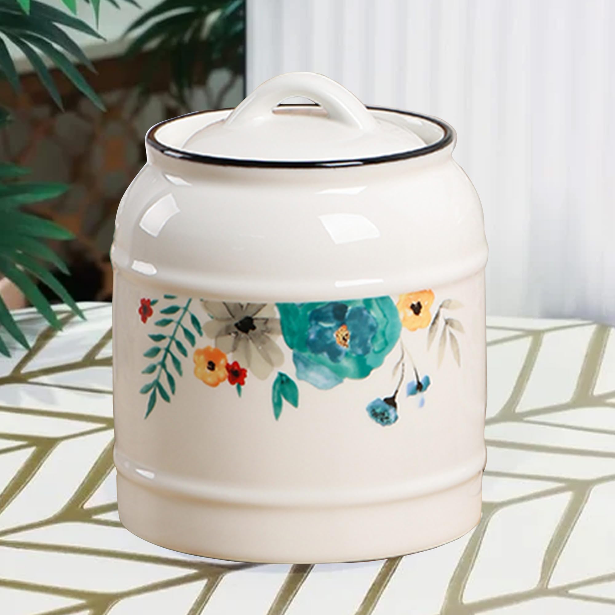 Umai Ceramic Jar For Kitchen Storage With Lid | Airtight Ceramic Container | Multipurpose Kitchen Storage Jars And Containers | 