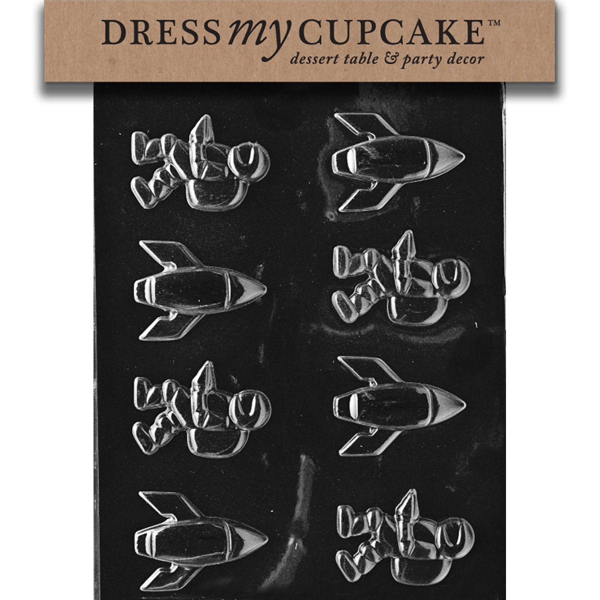 Dress My Cupcake Chocolate Candy Mold, Spaceman And Rockets