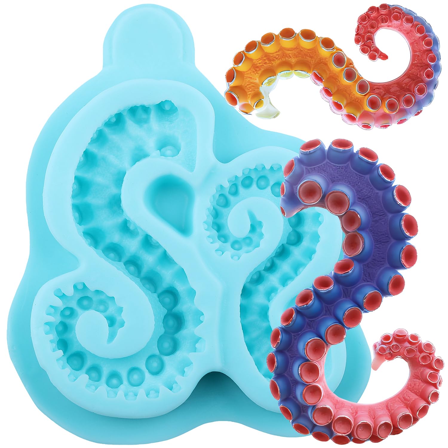YABONAN Octopus Tentacles Fondant Molds Octopus Tentacles Silicone Mold