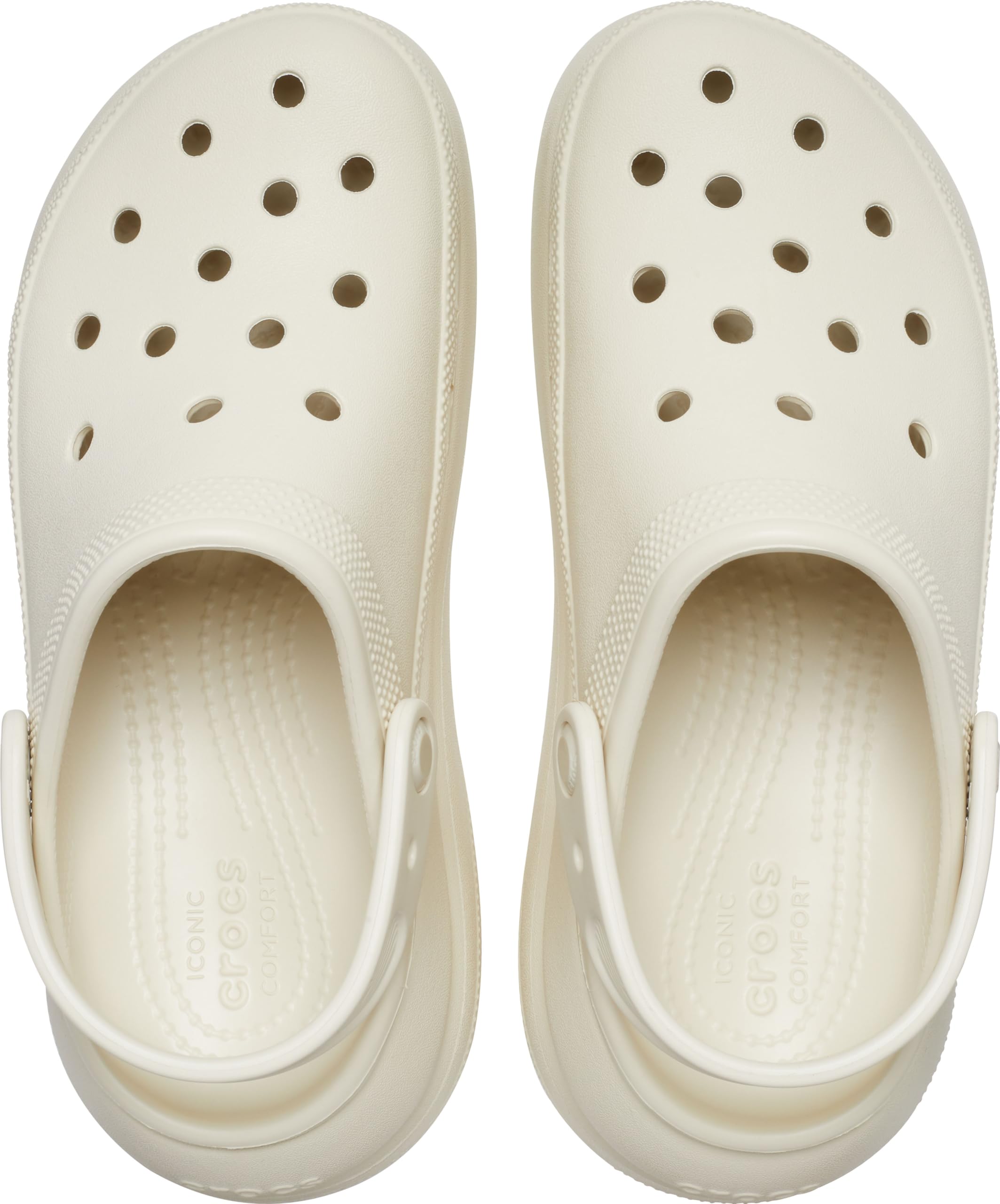 Crocs Unisex Classic Crush Clogs  Platform Shoes, Bone, 9 Us Men
