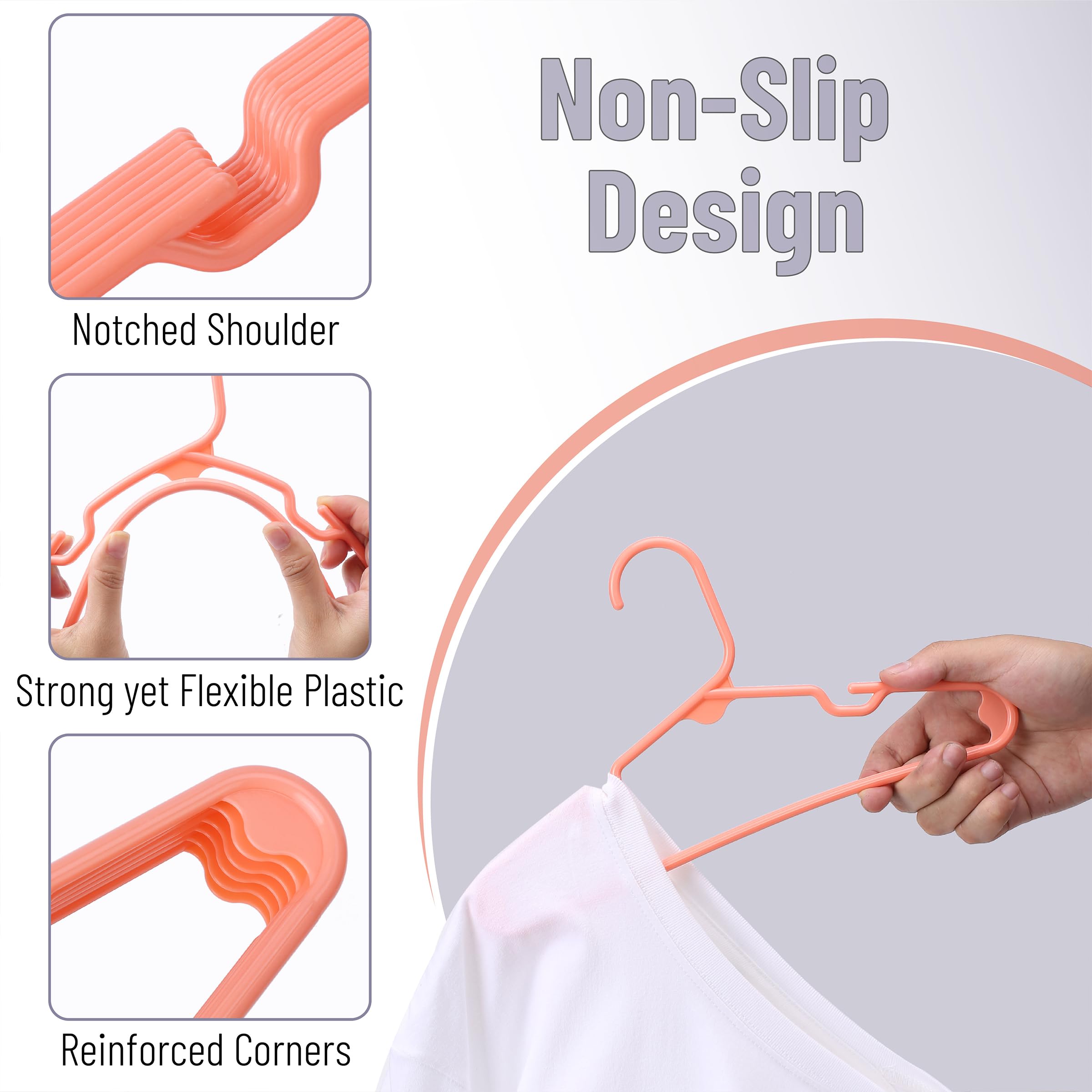 Mr. Pen- Kids Plastic Hangers, 10 Pack, Orange Baby Hanger, Childrens Hangers For Clothes, Baby Hangers For Closet, Kids Hangers
