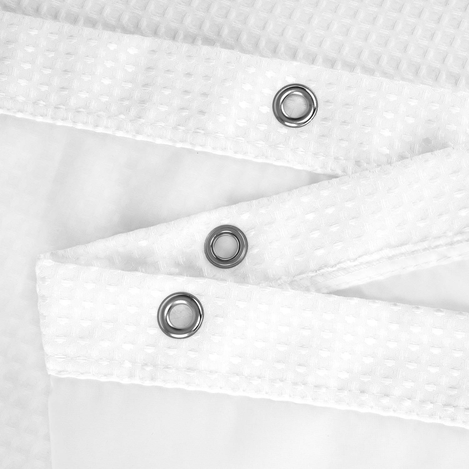 N&Y Home Stall Waffle Shower Curtain With Snap-In Fabric Liner & Hooks Set - 54'' X 78'' Shower Stall Size, Hotel Style & Mesh T