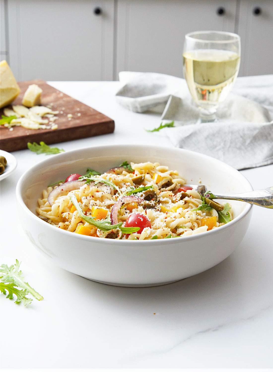 Le Tauci Pasta Bowls 45 Oz, Salad Bowls Set For Serving Soup, Pasta, Noodle, Dinner, Large Kitchen Bowl Plates, Microwave Safe -