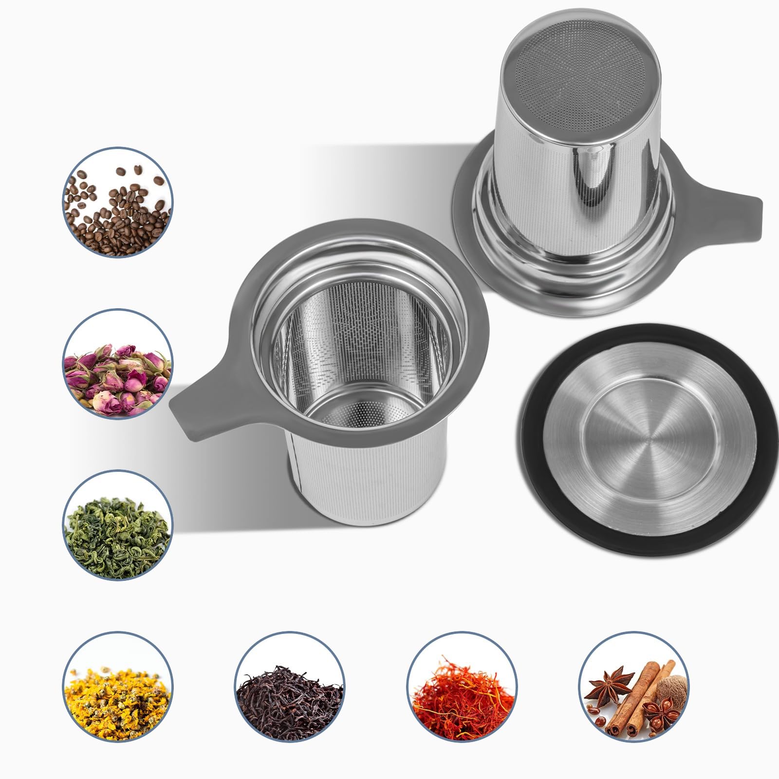 Paracity Tea Infuser For Loose Leaf Tea, Loose Leaf Tea Infuser With Handles, Tea Strainer Extra Fine 18/8 Stainless Steel, Tea