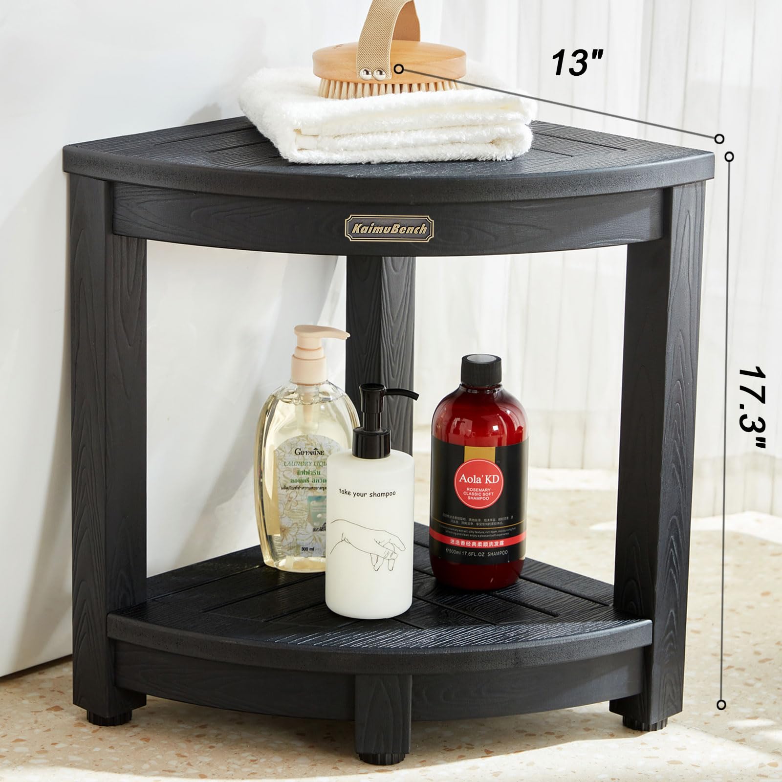 Shower Bench For Inside Shower, Poly Lumber Corner Shower Stool, Plastic Bathroom Bench Seat For Shaving Legs, Shower Chair Seat