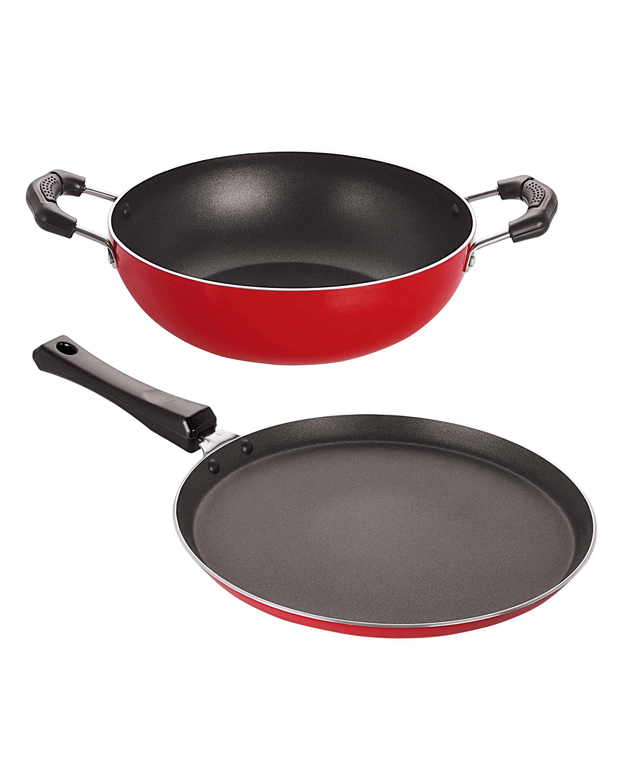 Nirlon Non Stick Cookware Kitchen Cooking Essential 2 Pieces Gift Set With Bakelight Handle