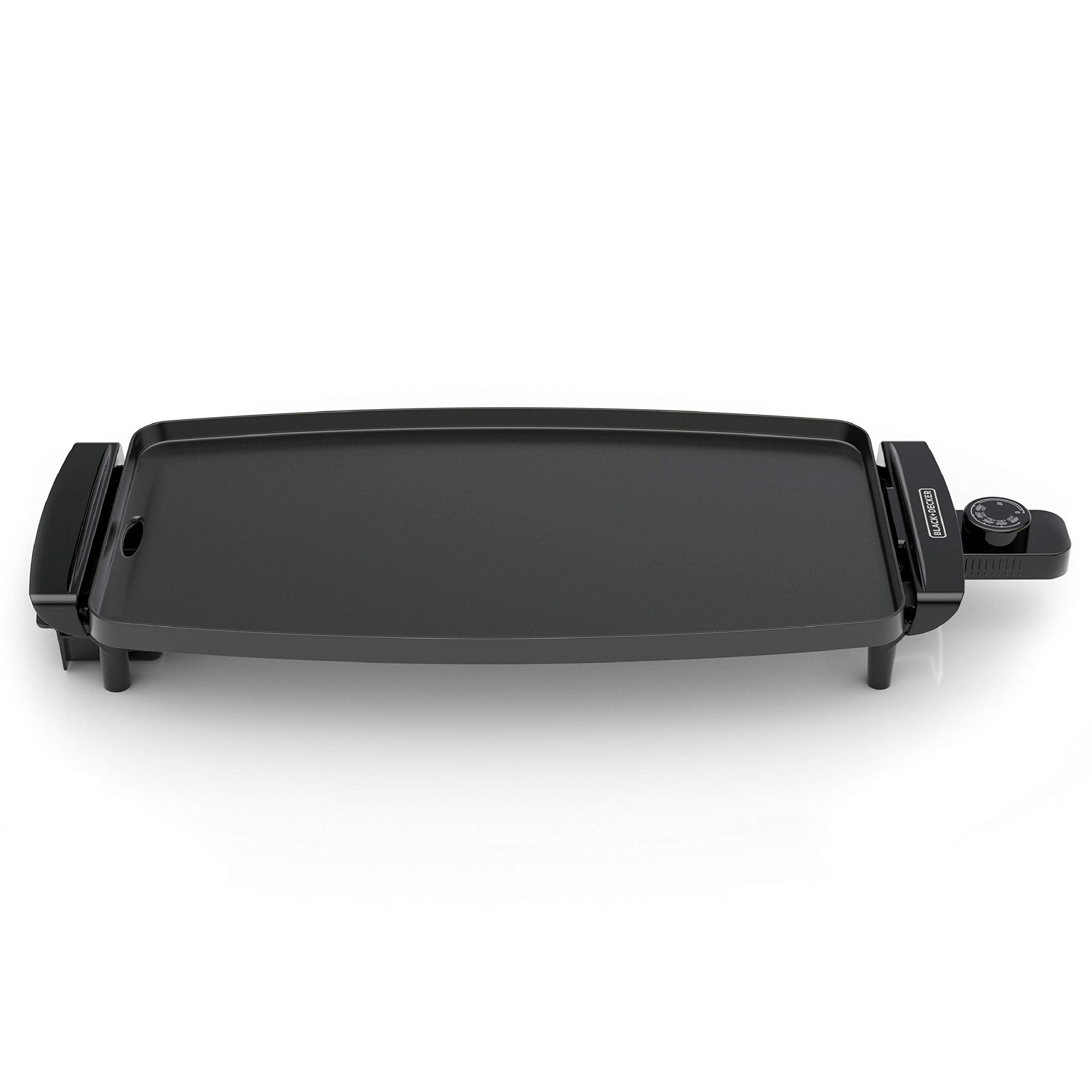 Black+Decker Electric Griddle With Removable Temperature Probe, Indoor Grill, Pancake Griddle, Black, Gd1810Bc